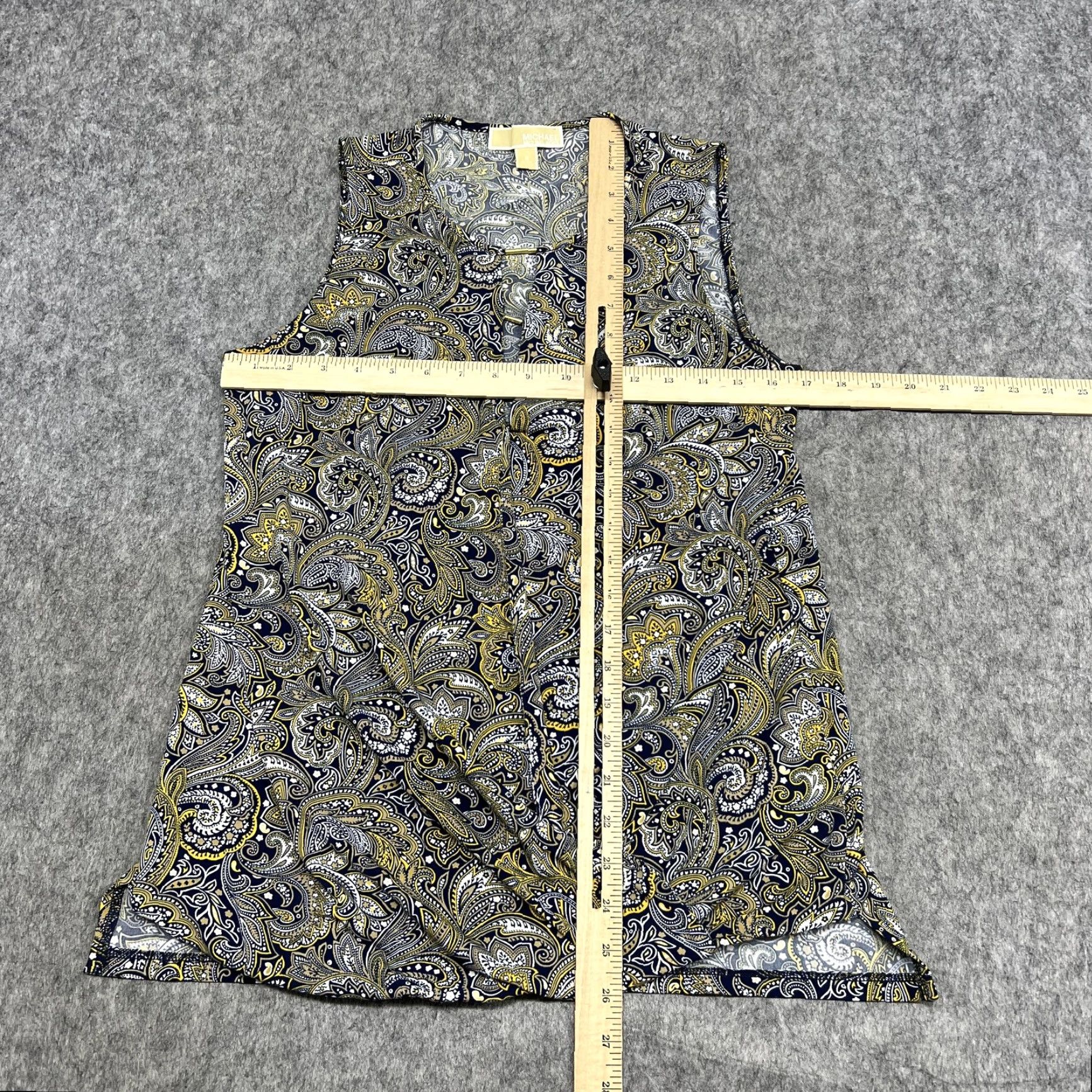 Vintage MICHAEL MICHAEL KORS Shirt Womens S Blue Paisley Sleeveless V-Neck Blouse Top Size S / US 4 / IT 40 - 6 Thumbnail