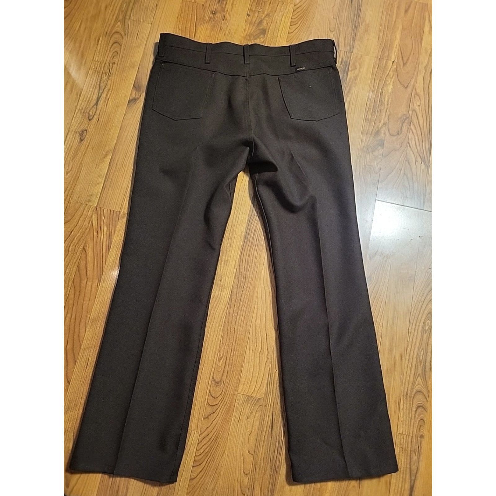 Wrangler VINTAGE Wrangler Cowboy Slacks Pants 40"x32" Brown Polyester Mens 1970s Rockabilly Wrangler Size US 40 / EU 56 - 6 Thumbnail