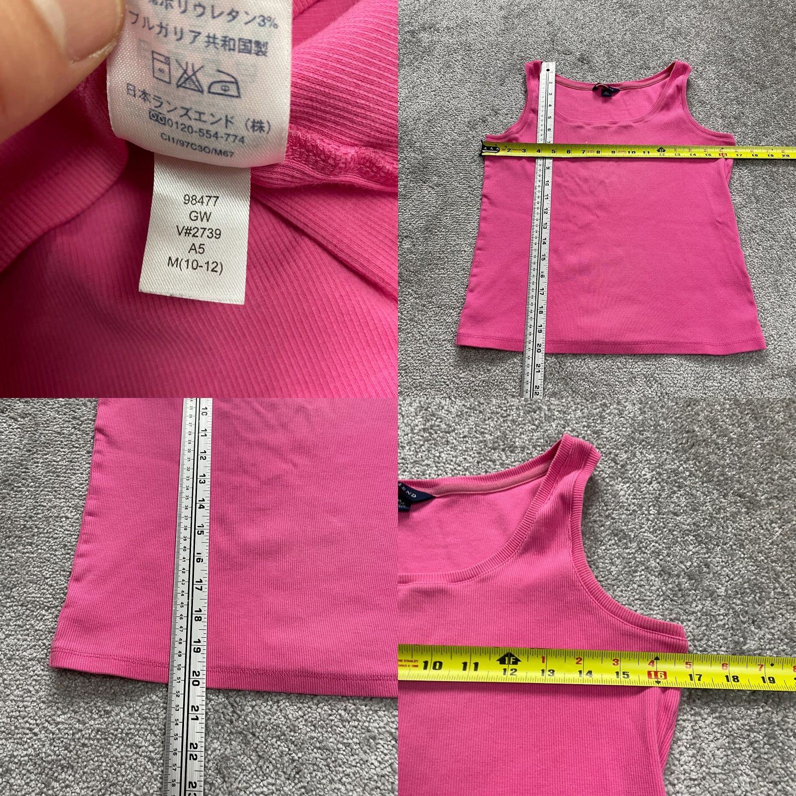 Lands' End Lands' End Women's Medium Pink Ribbed Knit Tank Top Casual Round Neck Sleeveless Size M / US 6-8 / IT 42-44 - 8 Thumbnail