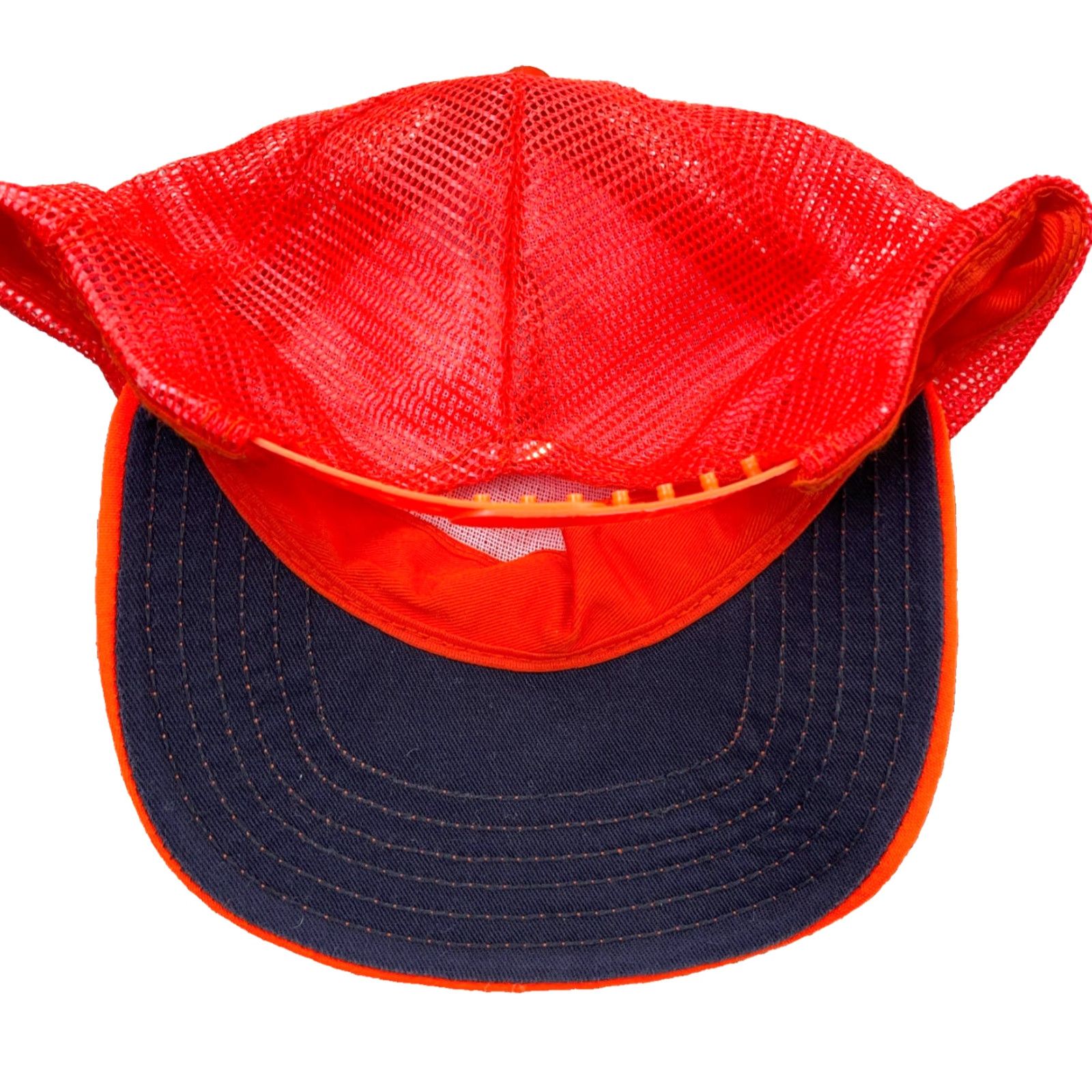 Vintage VINTAGE Blaze Orange Camo Trucker Hat Cap Snapback Made In USA Blank Hunting Men Size 44L - 4 Thumbnail