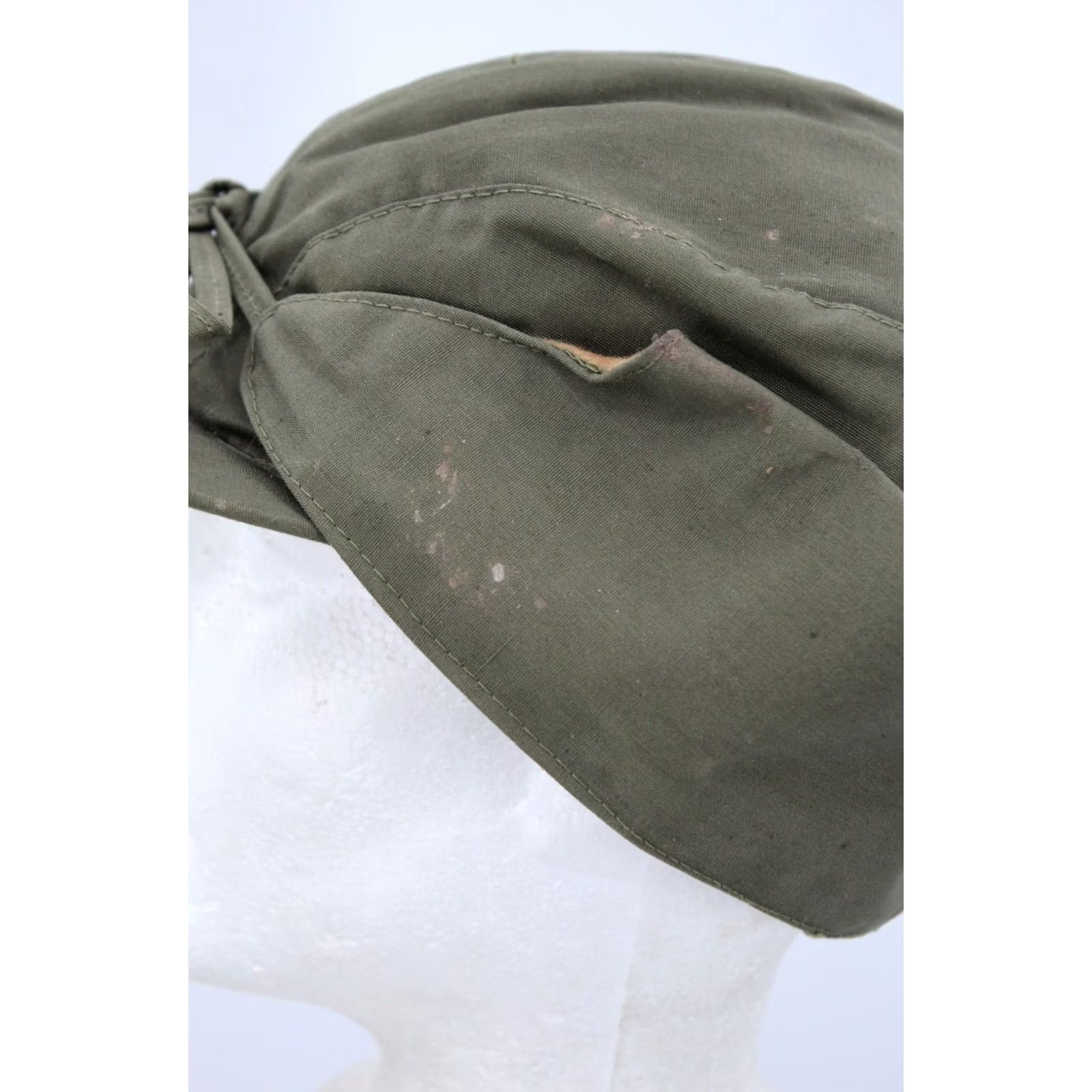 Vintage VINTAGE 1930s Olive Green Hunter Cap 7 1/4 30s Mens Size ONE SIZE - 3 Thumbnail