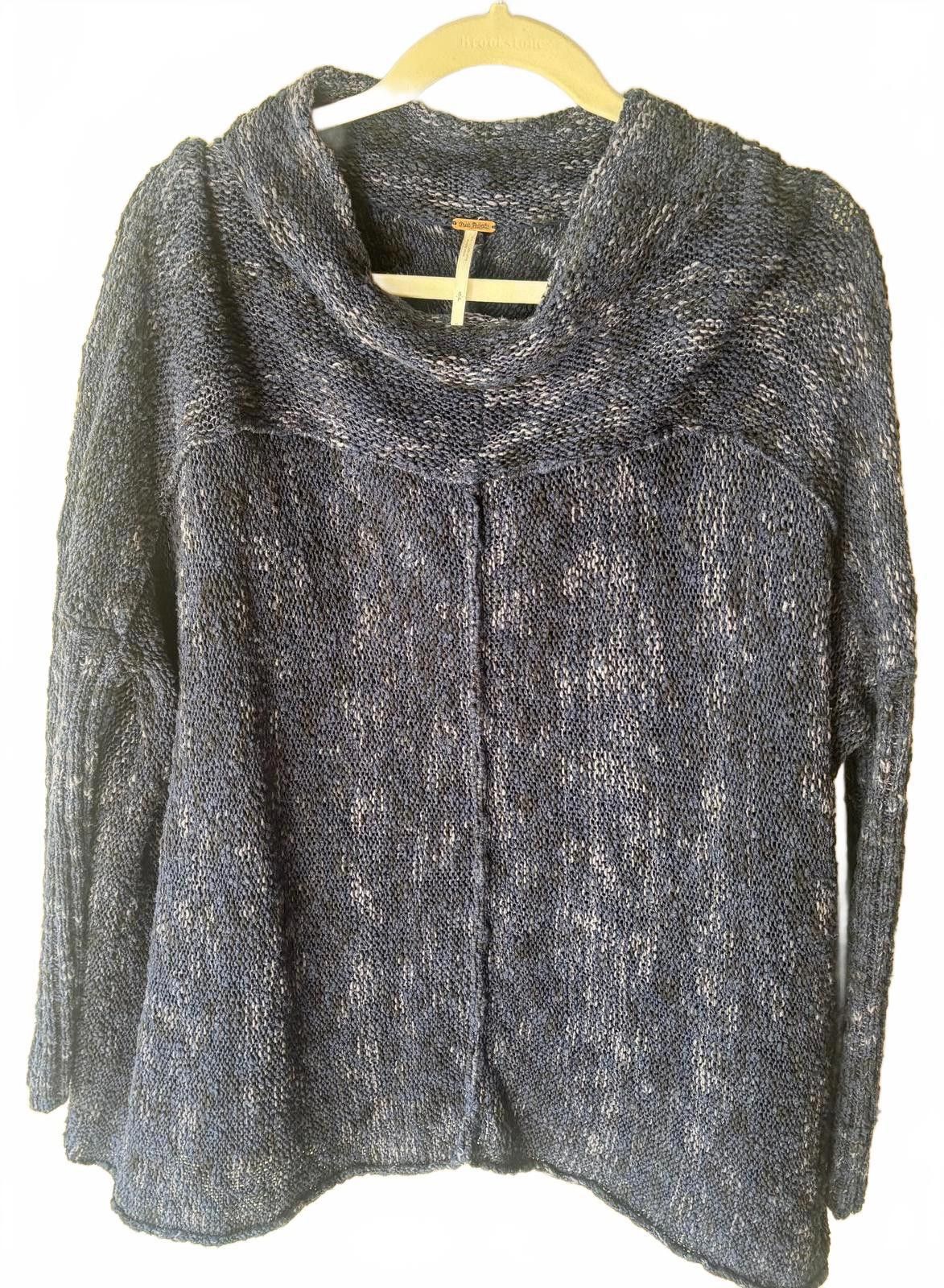 Free People Free People Blue Knit Sweater with Cowl Neck Size M / US 6-8 / IT 42-44 - 1 Thumbnail