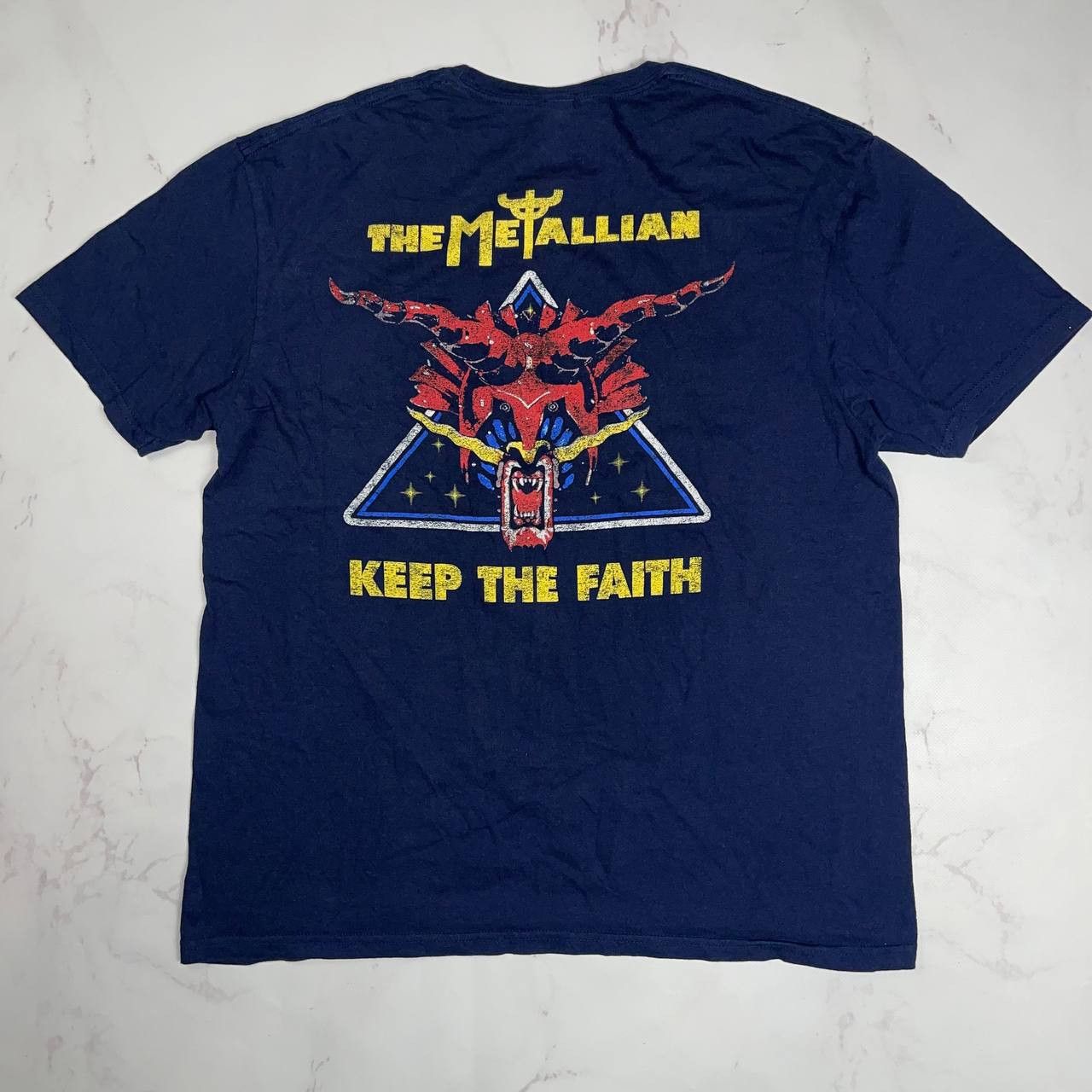 Vintage Band Tees × Vintage Defenders of The Faith Sz L Navy Tee Size US L / EU 52-54 / 3 - 8 Thumbnail