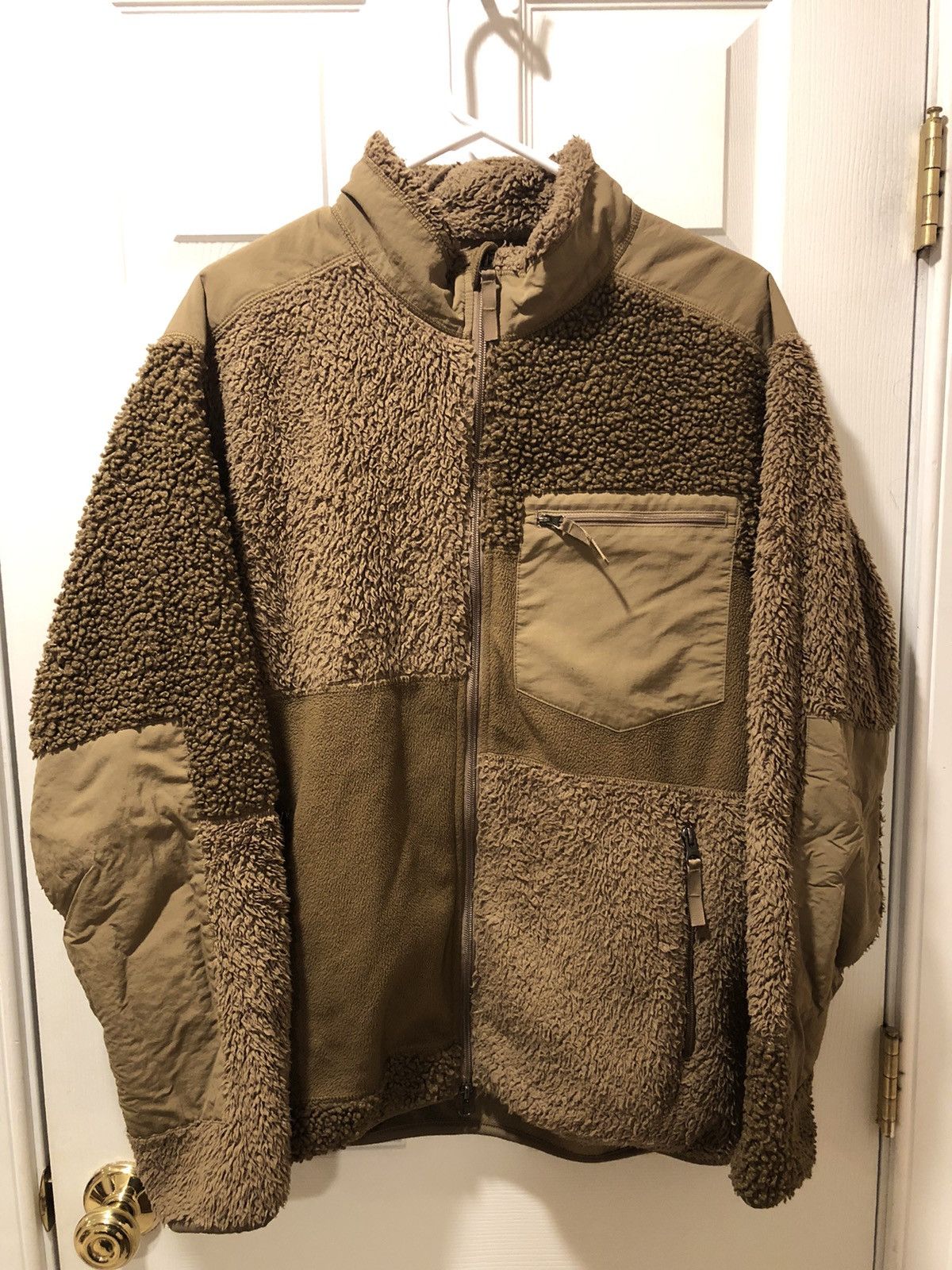 image of Engineered Garments Coyote Patchwork Fleece in Tan, Men's (Size Medium)