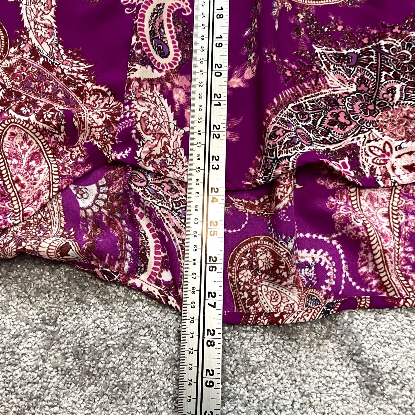 Vintage VINTAGE? Simply Emma Blouse Top Womens 3X Purple Paisley Long Sleeve Roll Tab Shirt Size XXL / US 16-18 / IT 52-54 - 3 Thumbnail