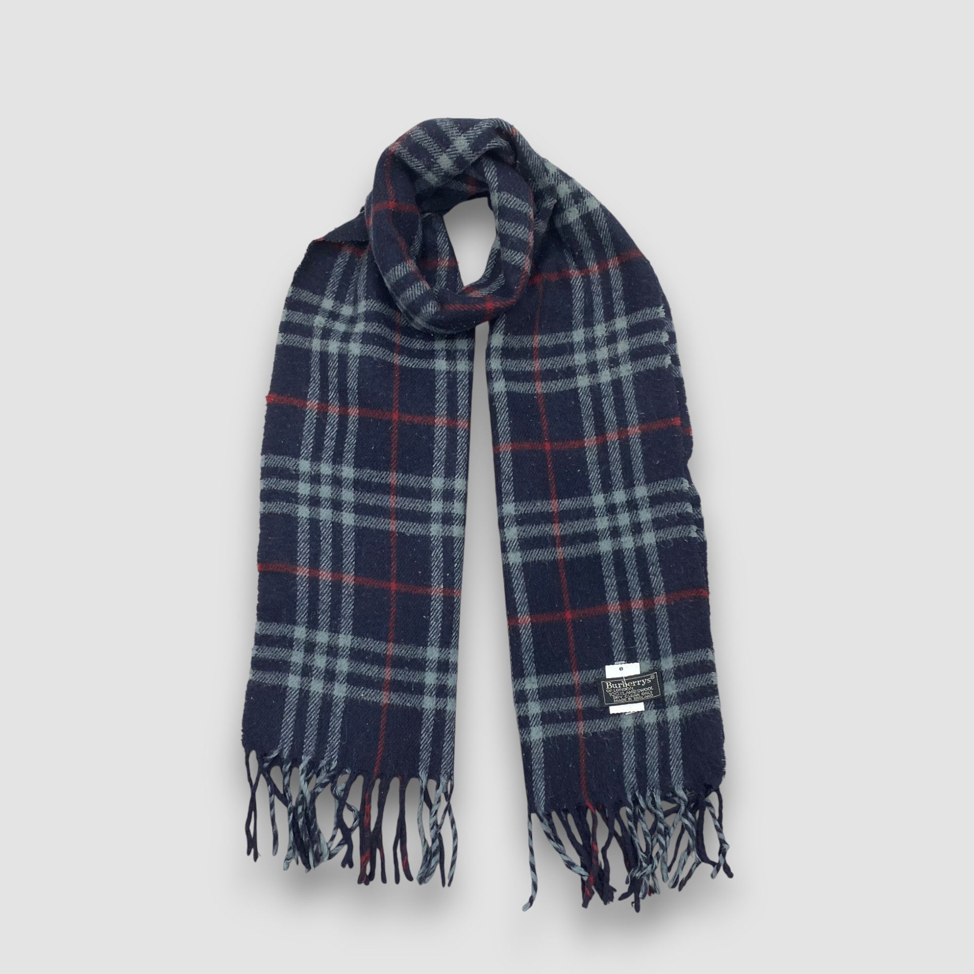 Burberry Vintage Burberry Scarf Muffler Wool Check Plaid Scarves Size ONE SIZE - 1 Thumbnail