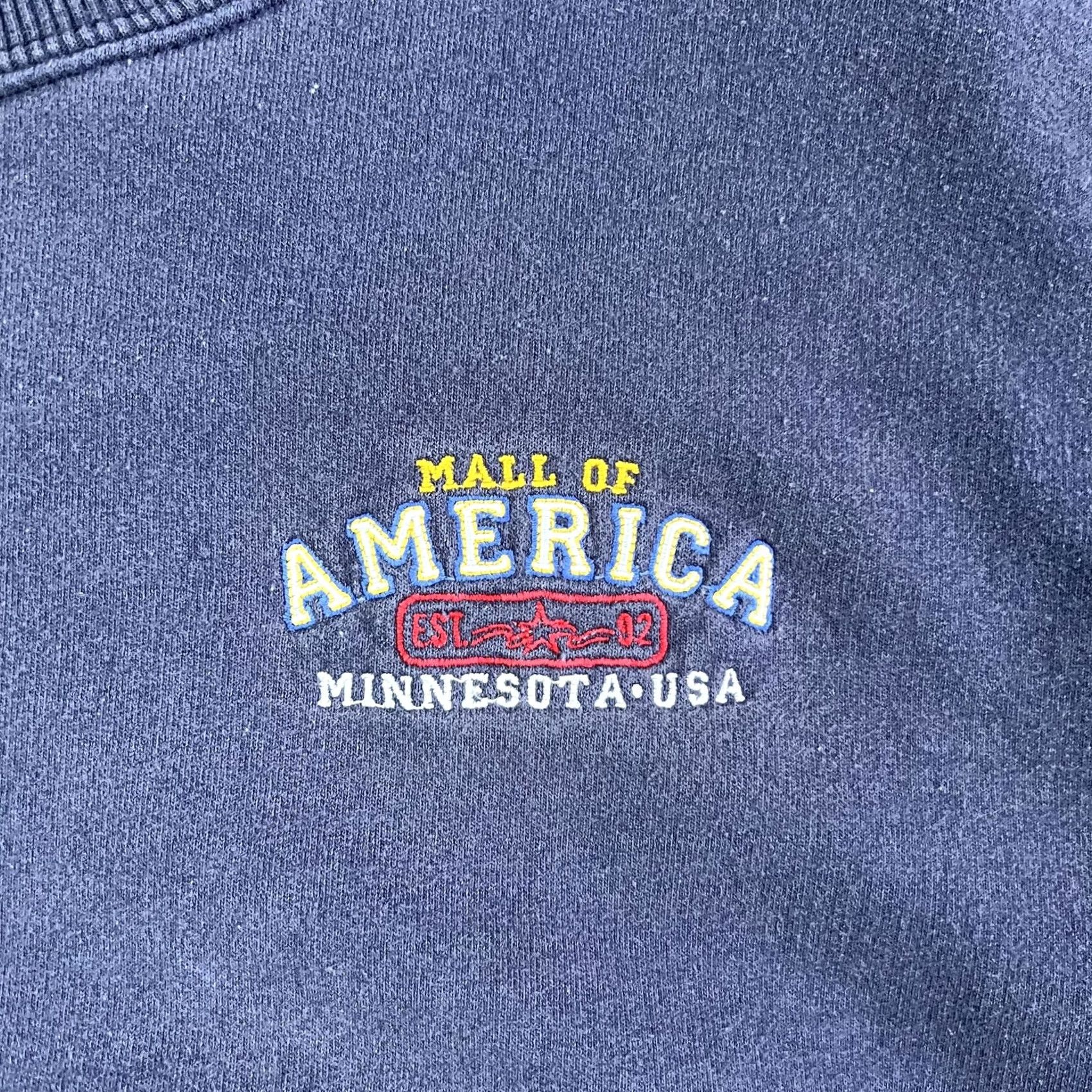 Gildan Vintage 90s Mall Of America Sweatshirt Mens XL Blue Fleece Crewneck Pullover USA Size US XL / EU 56 / 4 - 3 Thumbnail