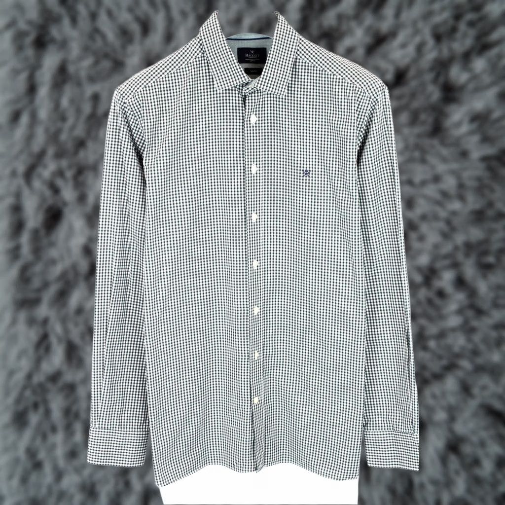 Hackett HACKETT Outline Gingham Slim Fit Shirt Men's LARGE Casual Checked Button Up Size US L / EU 52-54 / 3 - 1 Thumbnail