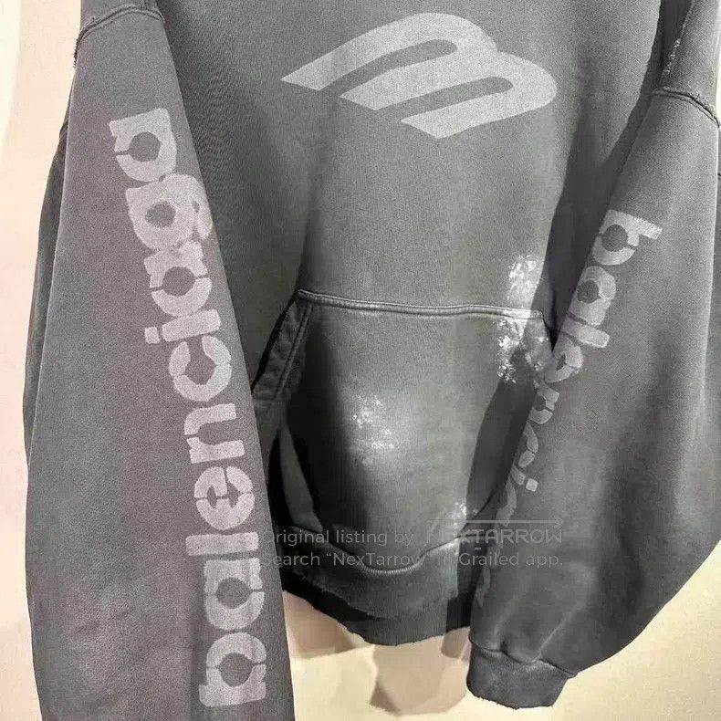 Balenciaga Balenciaga 3B Splatter Distressed Hoodie Size US M / EU 48-50 / 2 - 3 Thumbnail