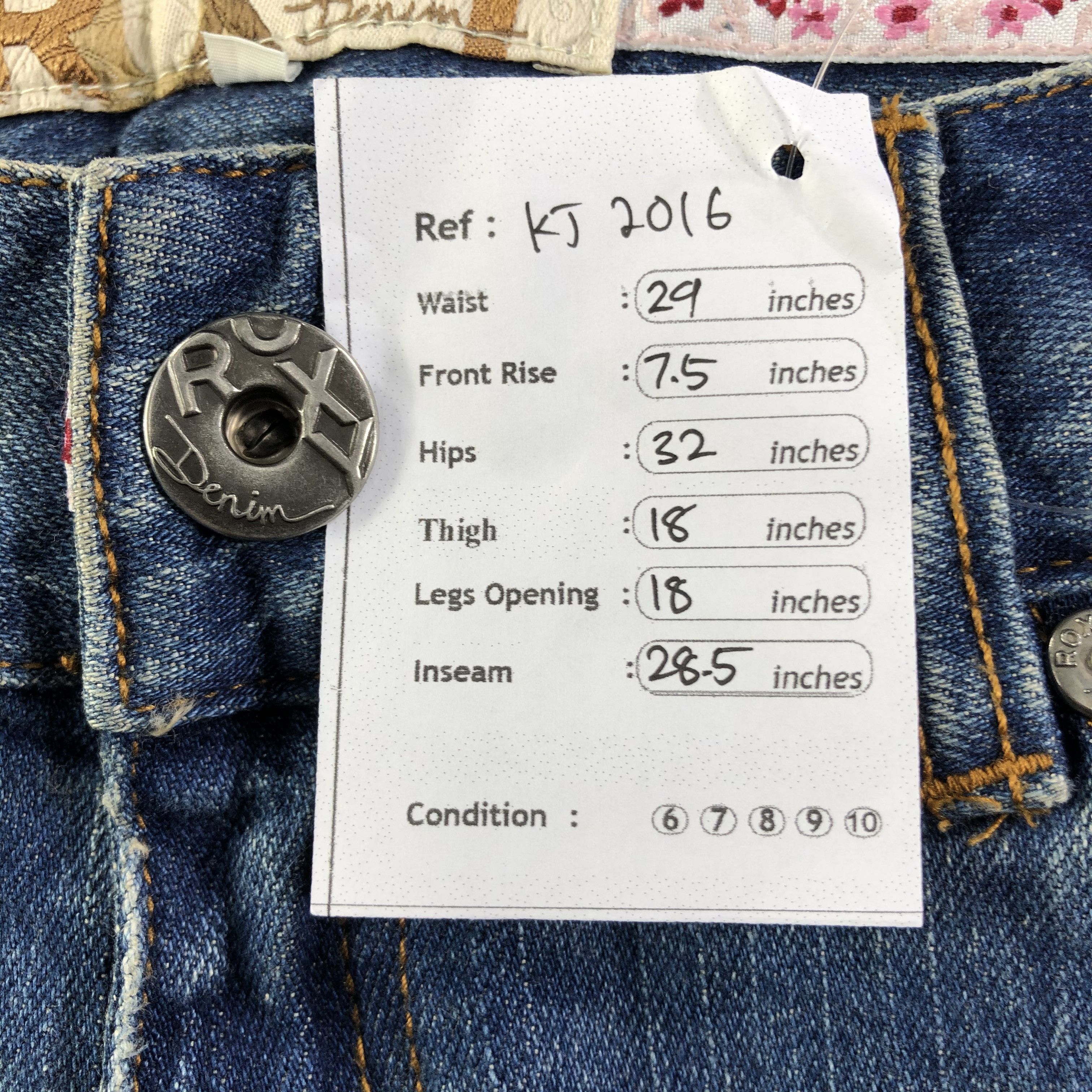 Japanese Brand Roxy Faded Blue Flared Jeans KJ2016 Size 27" / US 4 / IT 40 - 10 Thumbnail