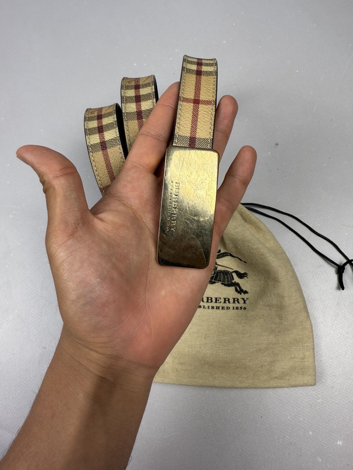 Burberry Burberry belt classic monogram novacheck unisex size 105cm Size ONE SIZE - 3 Thumbnail