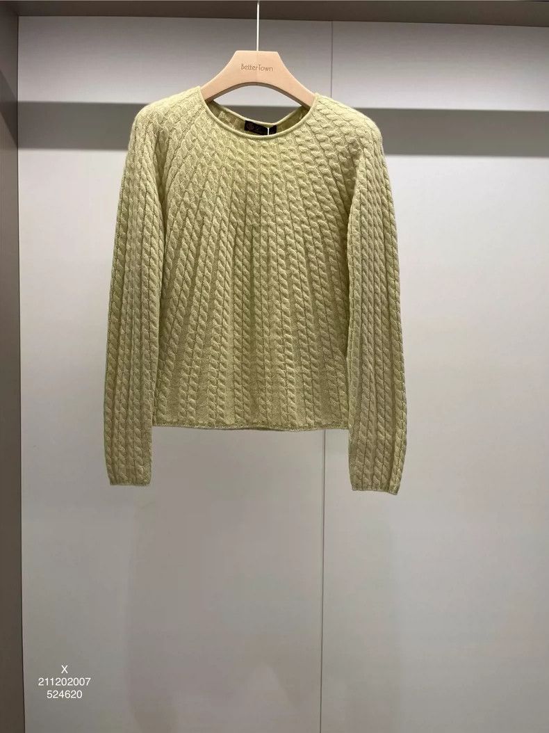 Loro Piana LORO PIANA Green cashmere round neck sweater Size M / US 6-8 / IT 42-44 - 1 Thumbnail