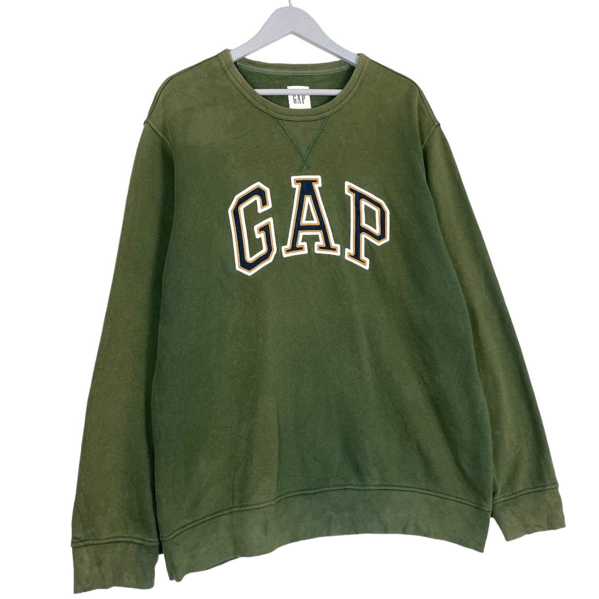 Gap 💥GAP BIG LOGO CREWNECK PULLOVER SUNFADED GREEN Size US XL / EU 56 / 4 - 3 Thumbnail