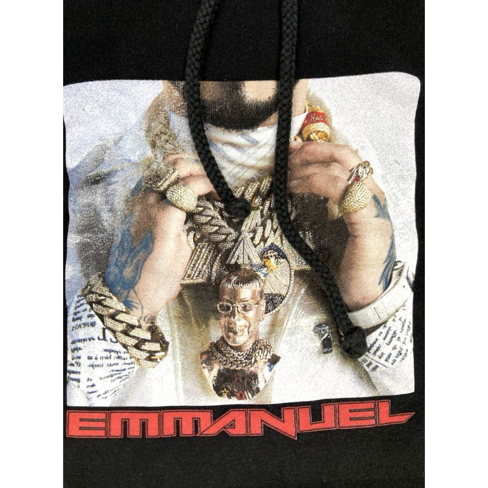 Vintage VINTAGE Emmanuel Anuel Real Hasta La Muerte Pullover Hoodie Women Large Black Music Size L / US 10 / IT 46 - 2 Thumbnail
