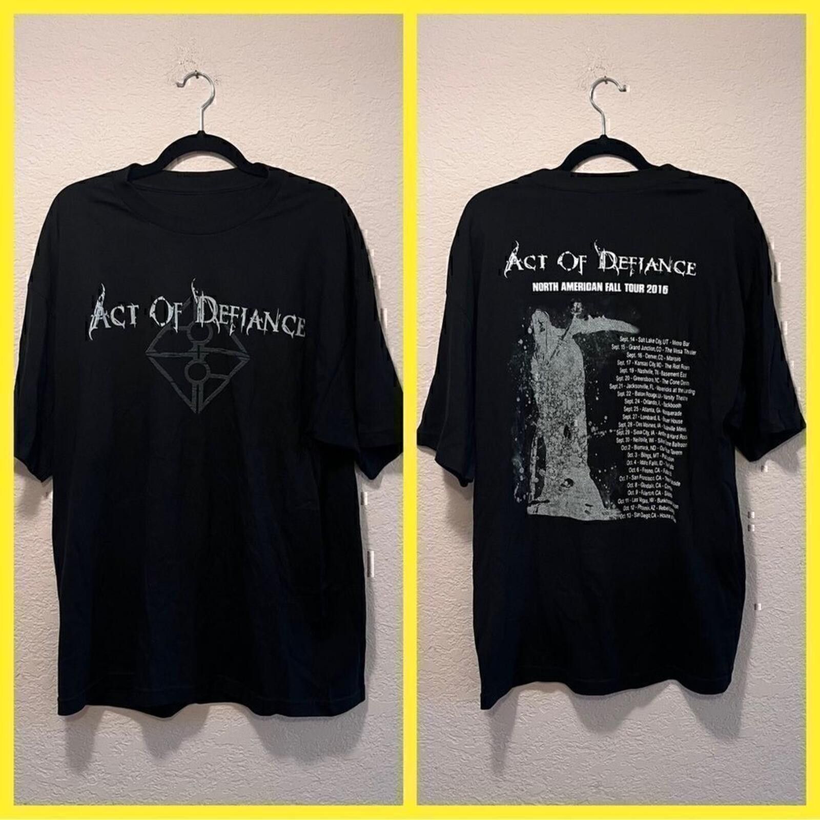 Other Act of Defiance North American Fall Tour 2016 Black T-Shirt Size US M / EU 48-50 / 2 - 3 Thumbnail