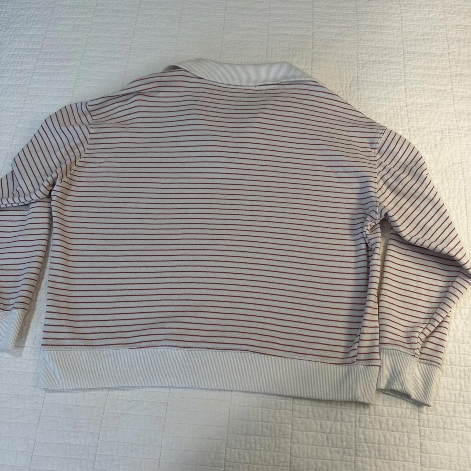 Other Three Dots L Marty Quarter Zip Long Sleeve Pullover Stripe Size L / US 10 / IT 46 - 6 Thumbnail