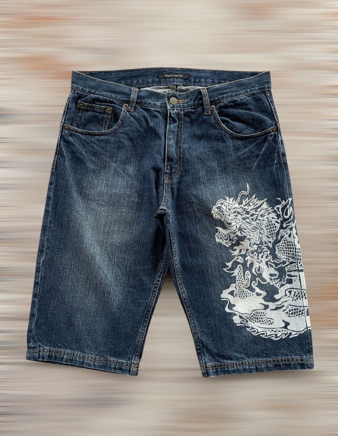 Designer × Japanese Brand MEMORY SPECIAL DRAGON PRINTED SHORT Size US 34 / EU 50 - 2 Thumbnail