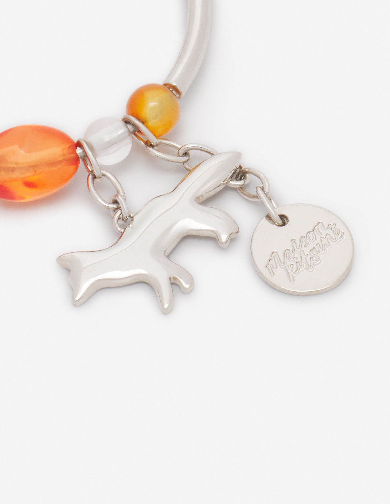 Maison Kitsune o1s22i1n0724 Size: OS / Fox Beads Hoop Earrings in Silver Size ONE SIZE - 2 Thumbnail