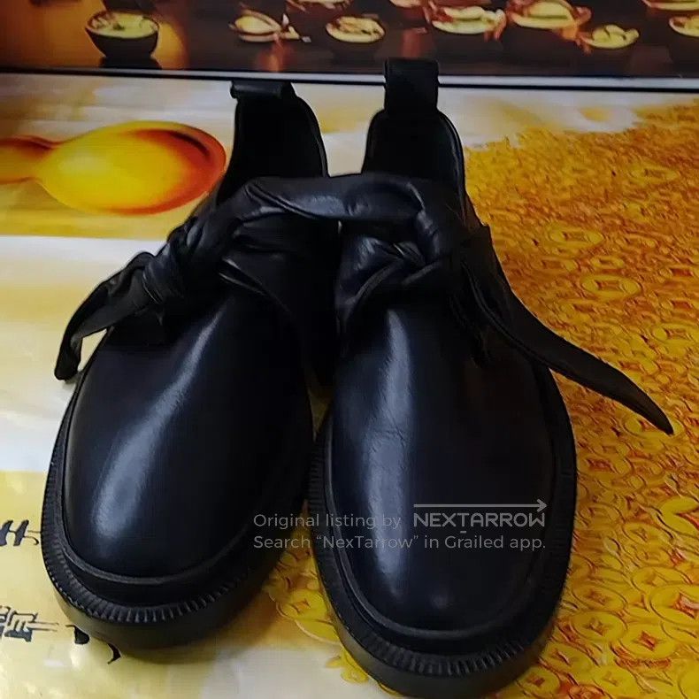 Jil Sander Jil Sander Black Bow Leather Shoes Size US 7.5 / IT 37.5 - 1 Thumbnail