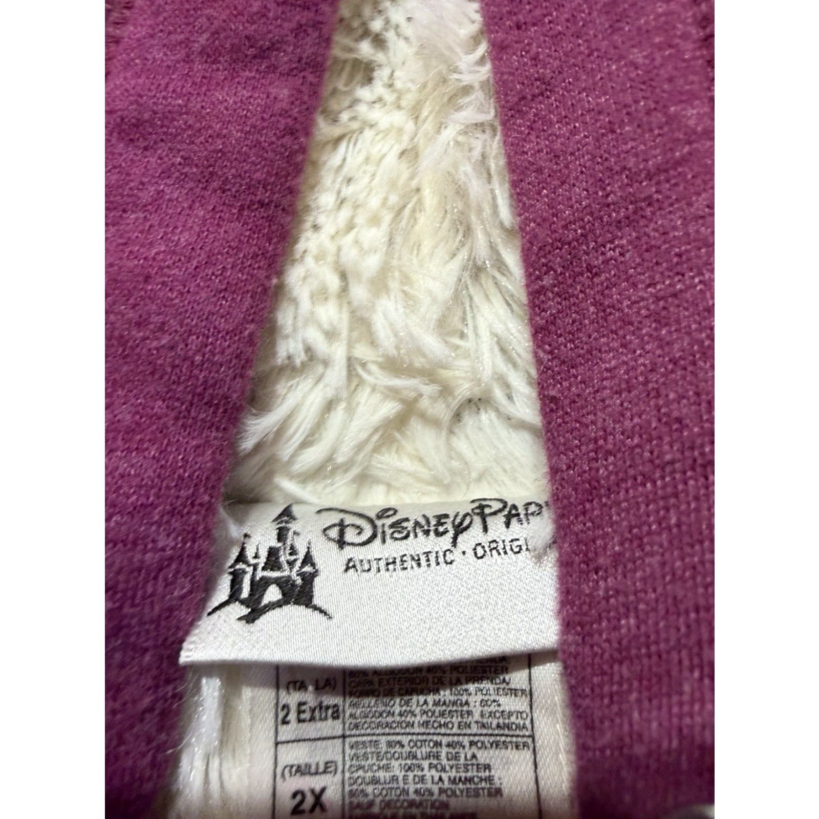 Disney Walt Disney World Parks Womens Hoodie Pullover Pink 2X 2XL Sherpa Lined Full Zip Disney Hoodie Womens Pink 2X Full Zip Sherpa Lined Size XXL / US 16-18 / IT 52-54 - 5 Thumbnail