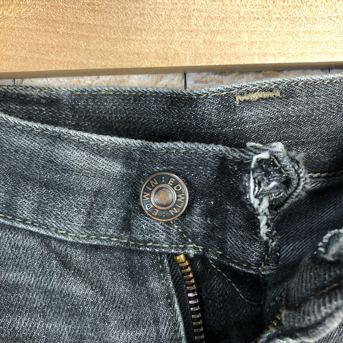 Edwin Edwin Black Denim vintage ripped distressed Pants #7598 Size US 34 / EU 50 - 10 Thumbnail