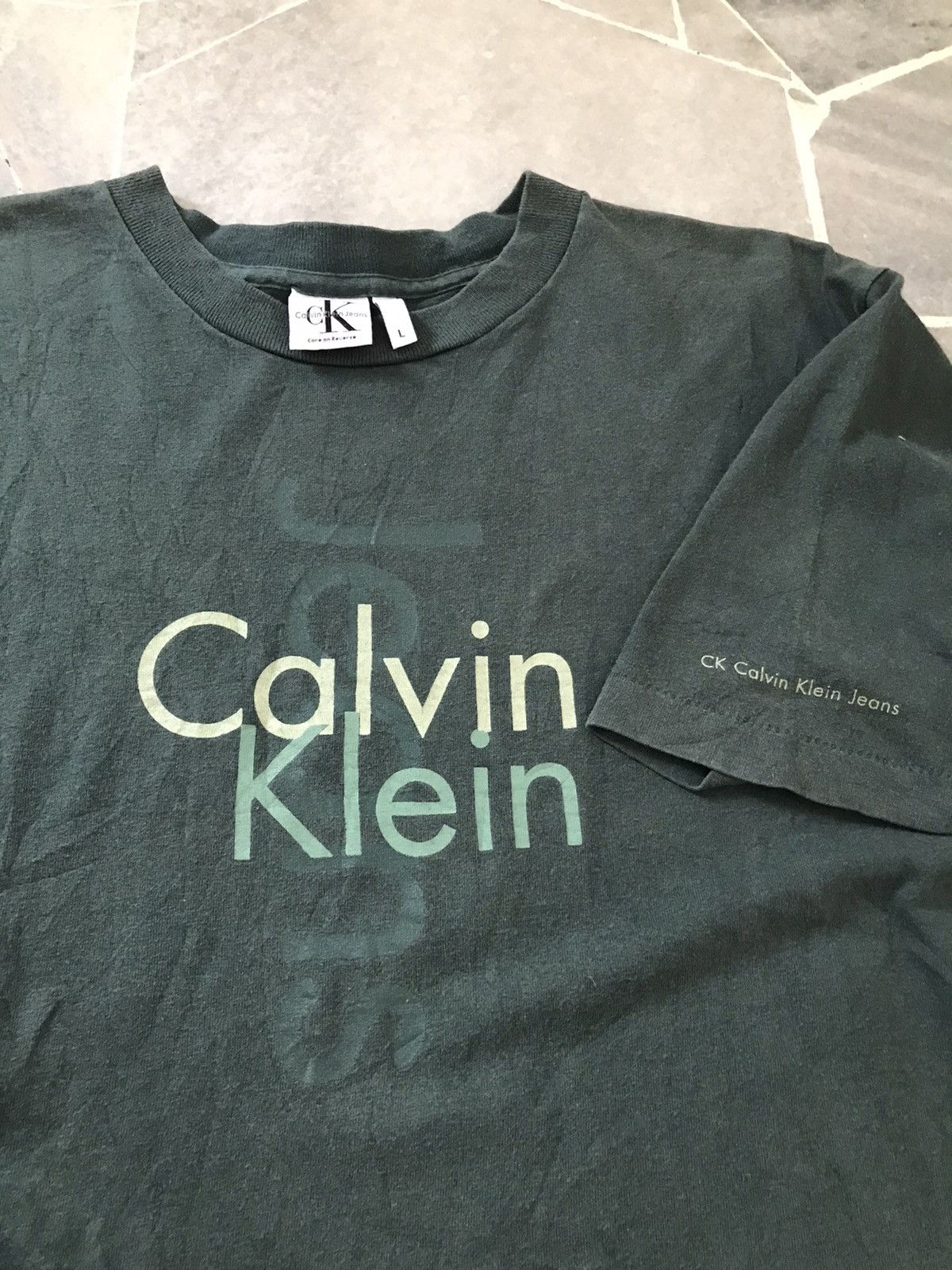 Calvin Klein × Vintage Vintage CK Jeans Big Logo Tee Size US M / EU 48-50 / 2 - 5 Thumbnail