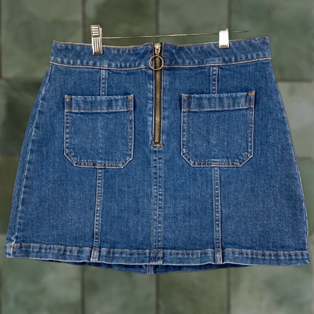Madewell Madewell Women's Denim A-Line Skirt 30 Blue Stretch Zip High Rise Short Casual Spring Summer Women Size 30" / US 8 / IT 44 - 1 Thumbnail