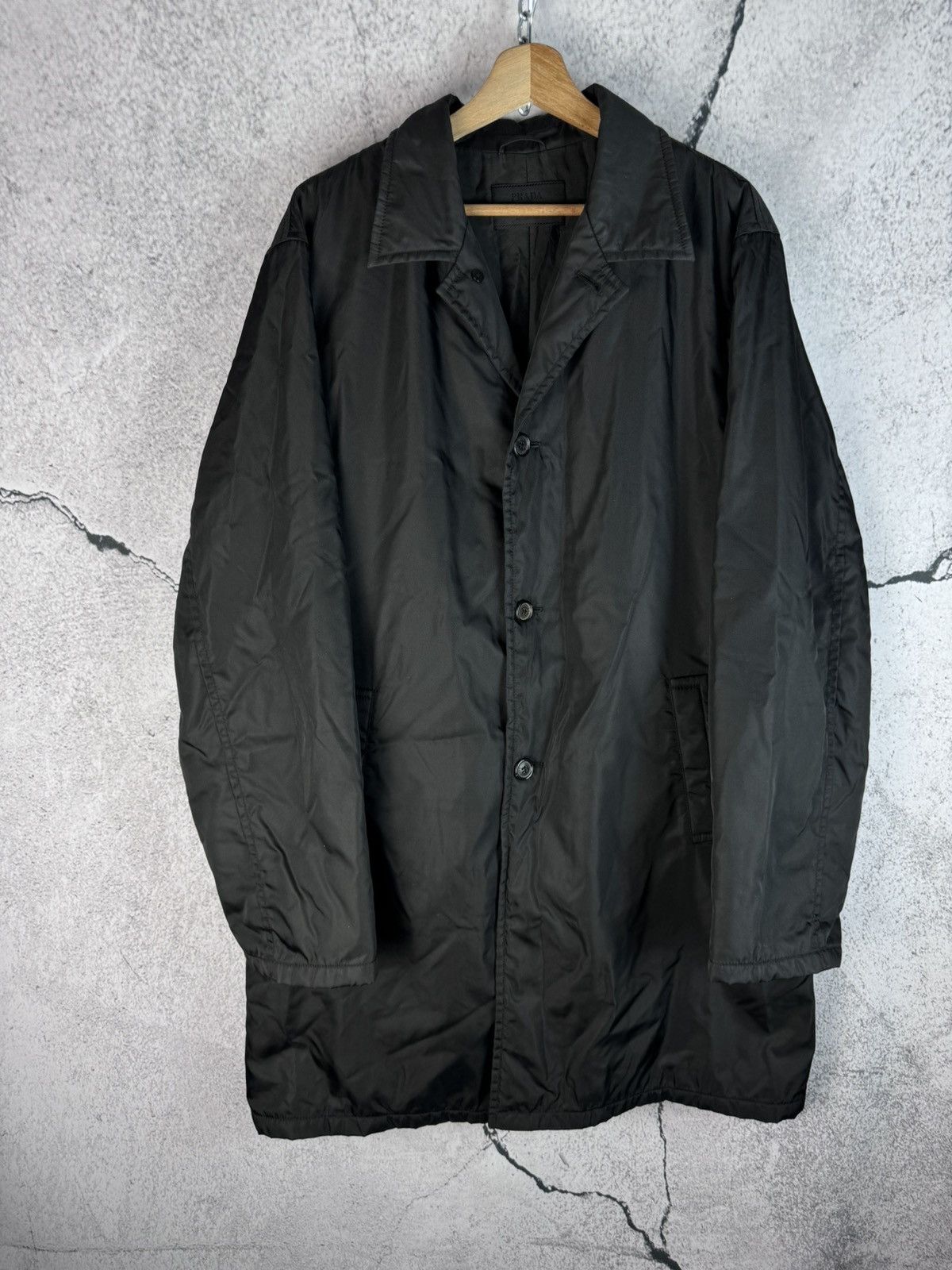 image of Prada Nylon Utility Parka Coat in Black, Men's (Size XL)