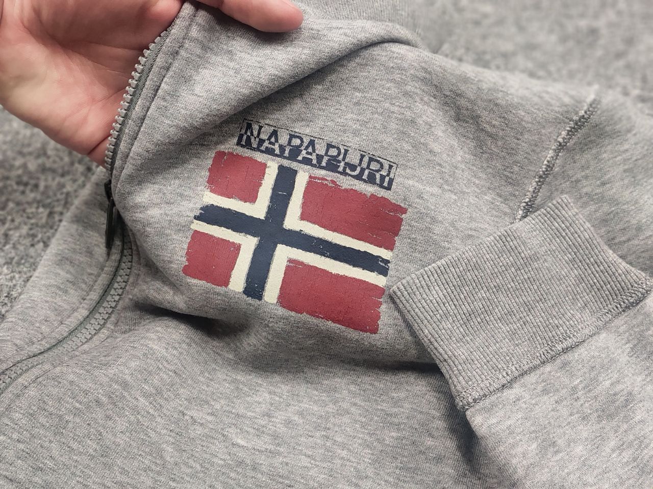 Napapijri Napapijri Balys Full Gray Logo Zip Pullover Sweatshirt Size US M / EU 48-50 / 2 - 13 Thumbnail