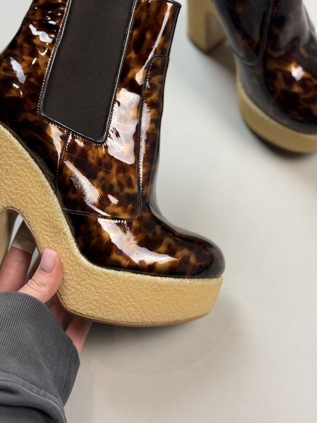 Allsaints Blaise Chelsea Leopard Pattern Platform Heels Boots Size US 6 / IT 36 - 6 Thumbnail