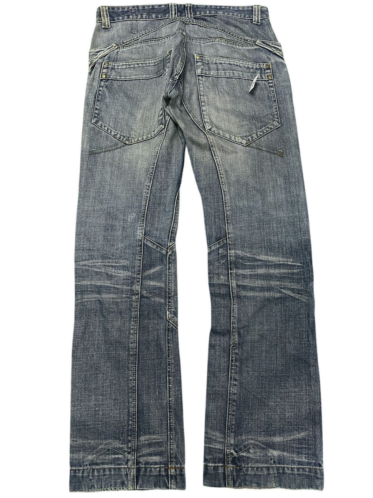 Japanese Brand Designer RG Distressed Bartack Denim Pants Size US 36 / EU 52 - 2 Thumbnail