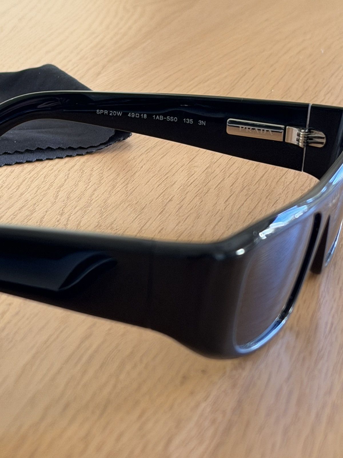Prada Prada Wrap Rectangle Sunglasses – Black Size ONE SIZE - 9 Thumbnail