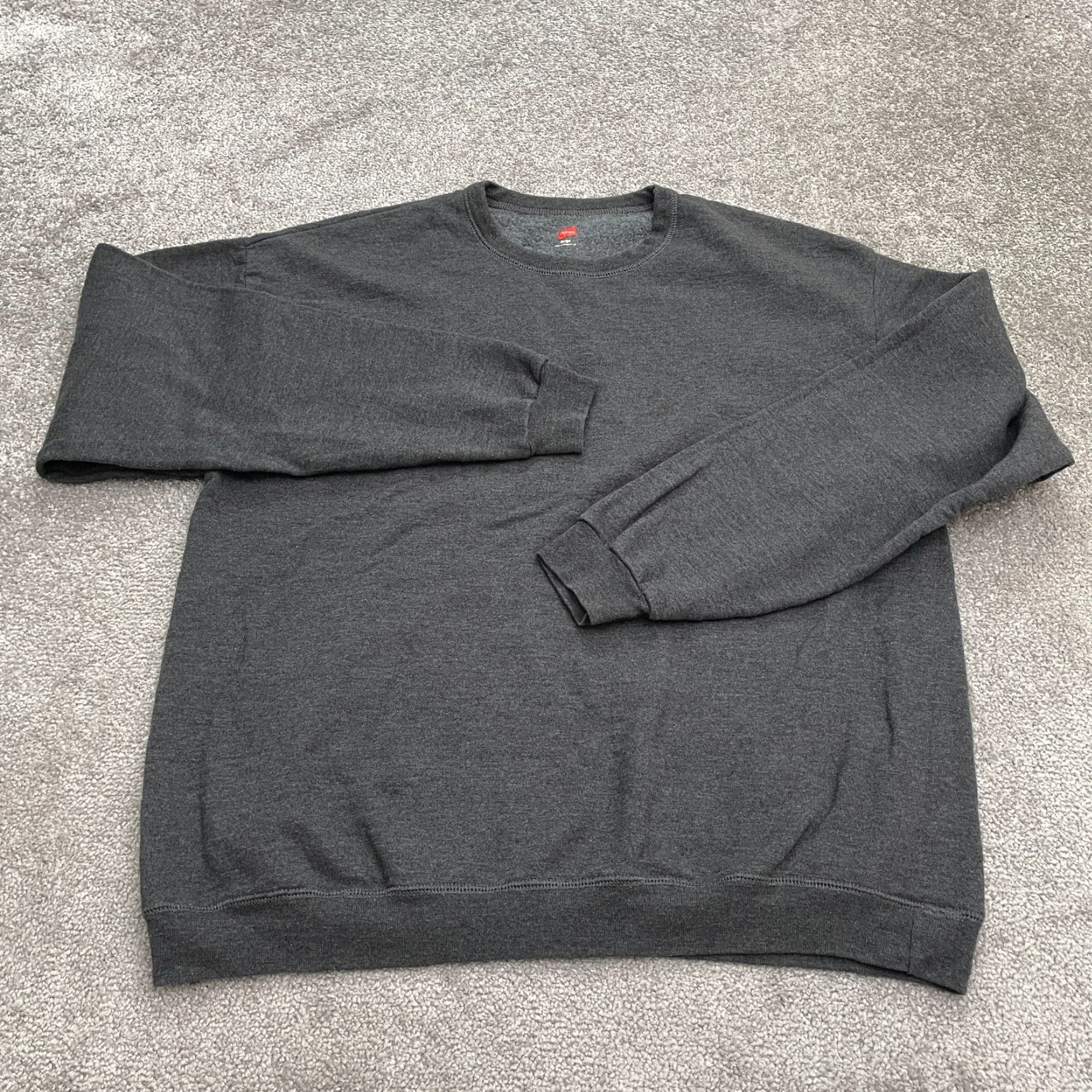 Hanes Hanes Pullover Sweatshirt Mens Large Gray Cotton Polyester Crew Neck Fleece Casual Outdoor Size US L / EU 52-54 / 3 - 2 Thumbnail