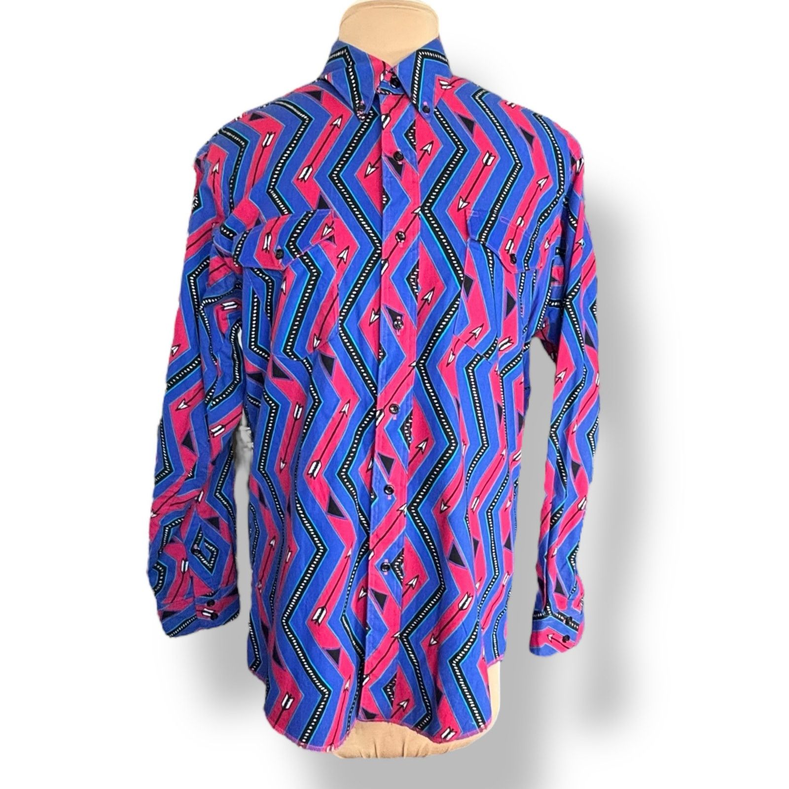 Wrangler Vintage 90s Wrangler Western Shirt Cowboy Cut Long Sleeve Size US L / EU 52-54 / 3 - 3 Thumbnail