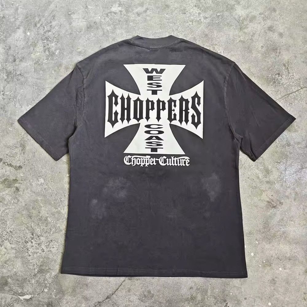 Japanese Brand × Vintage West Coast Choppers Logo Graphics Printed Short Sleeve Shirt Size US XL / EU 56 / 4 - 2 Thumbnail