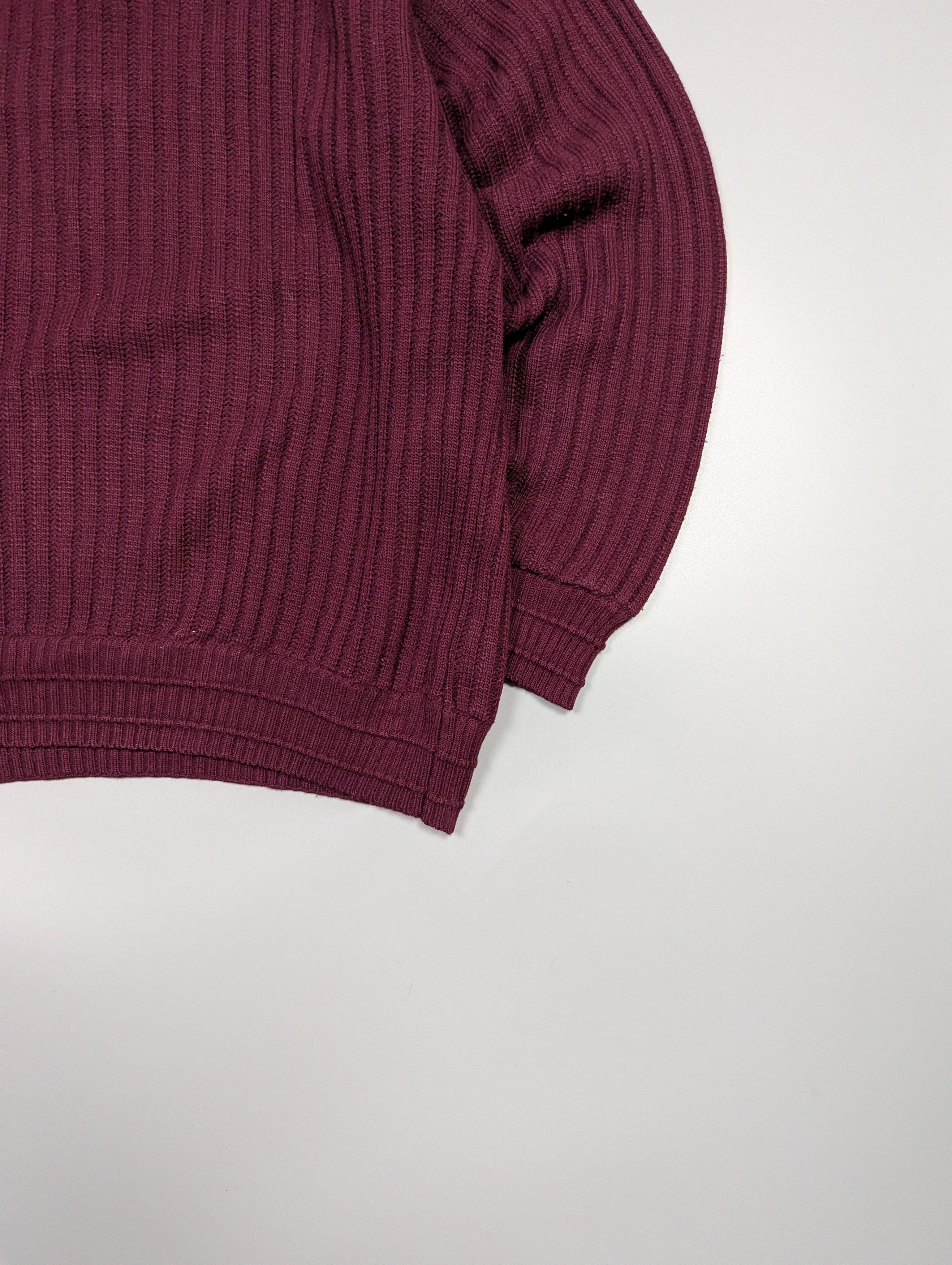 Carlo Colucci Rare 80s Carlo Colucci Germany Wool Sweater Deep Burgundy Size US L / EU 52-54 / 3 - 17 Thumbnail