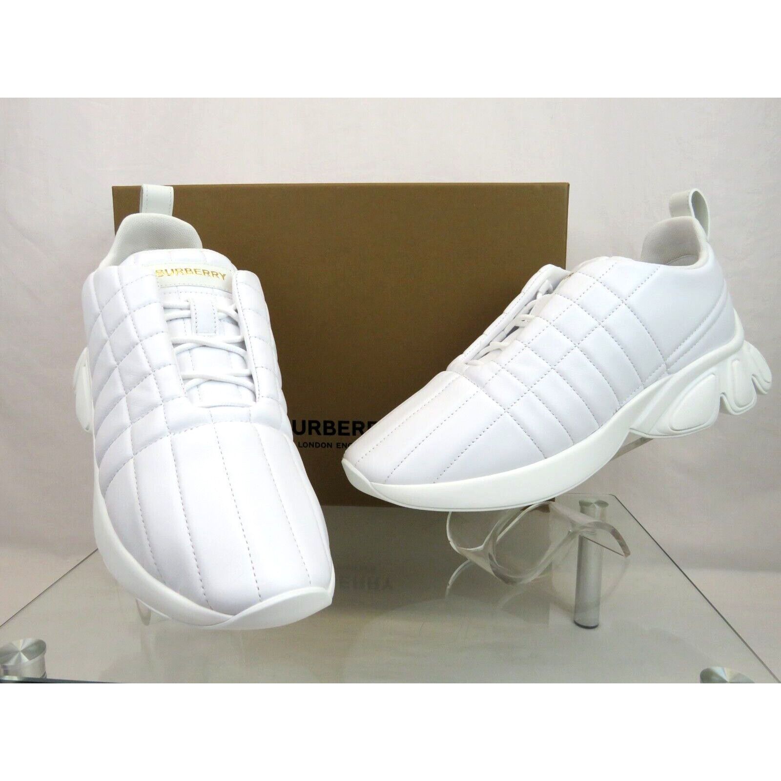 Burberry AXBURTON WHITE CHECK QUILTED LEATHER LOGO SNEAKERS 9 US 42 Size US 9 / EU 42 - 11 Thumbnail