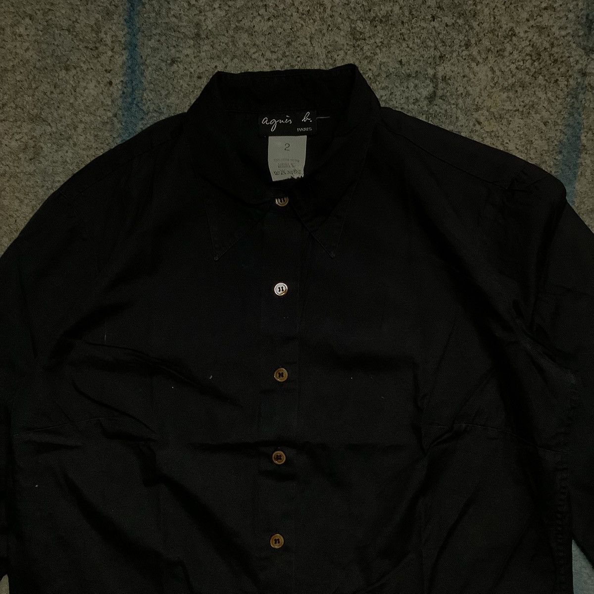 Designer × Japanese Brand × agnes b. Agnes B Oxford Shirt Black Crop Size XS / US 0-2 / IT 36-38 - 2 Thumbnail