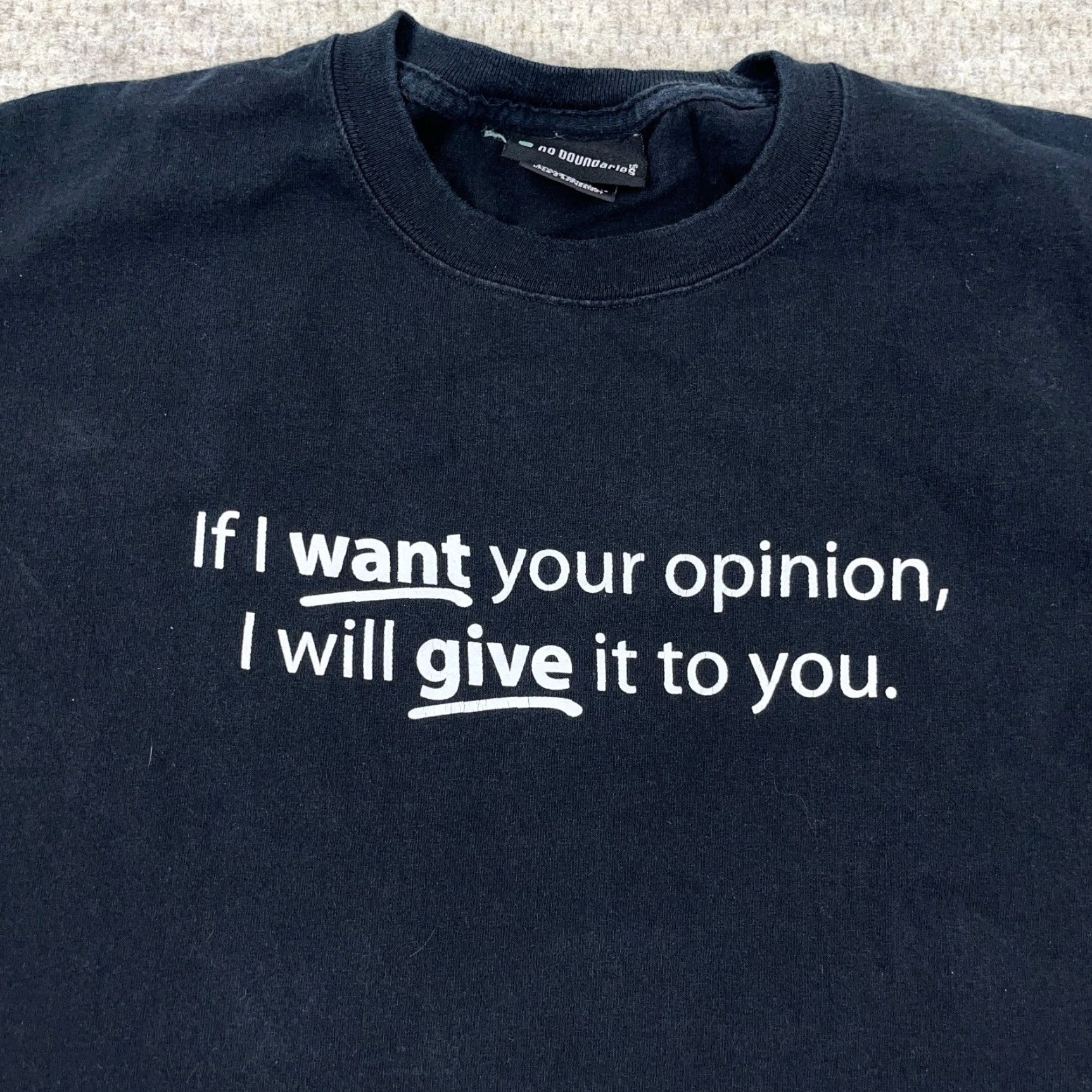 Vintage VINTAGE No Boundaries Shirt Men L Black Logo Graphic Print Short Sleeve Crew Neck Modern Funny 90s Hipster Quotes Size US L / EU 52-54 / 3 - 3 Thumbnail