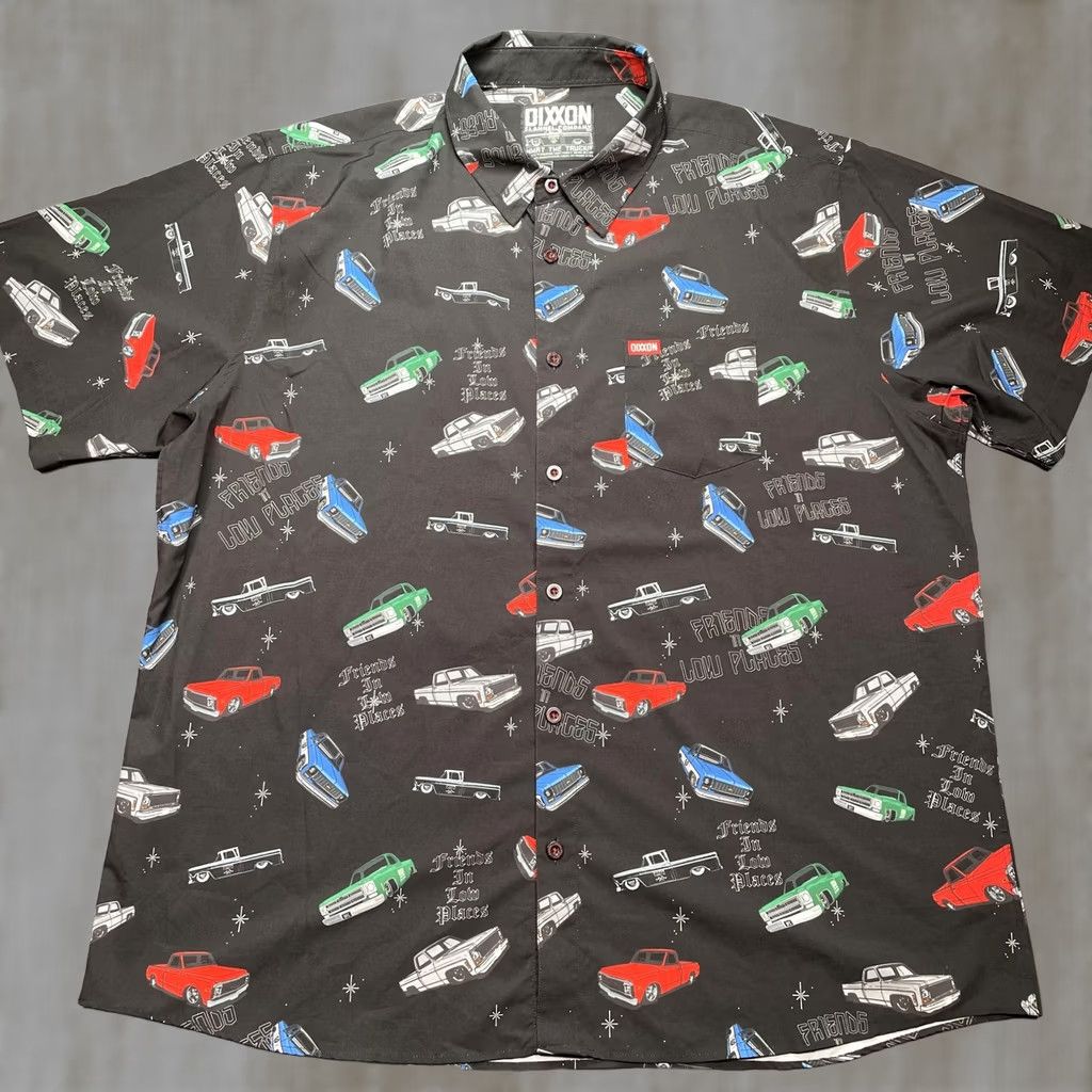 Vintage VINTAGE Dixxon Shirt Mens 3XL Black Car Truck Graphic Short Sleeve Button Up Stretch Size US XXL / EU 58 / 5 - 1 Thumbnail