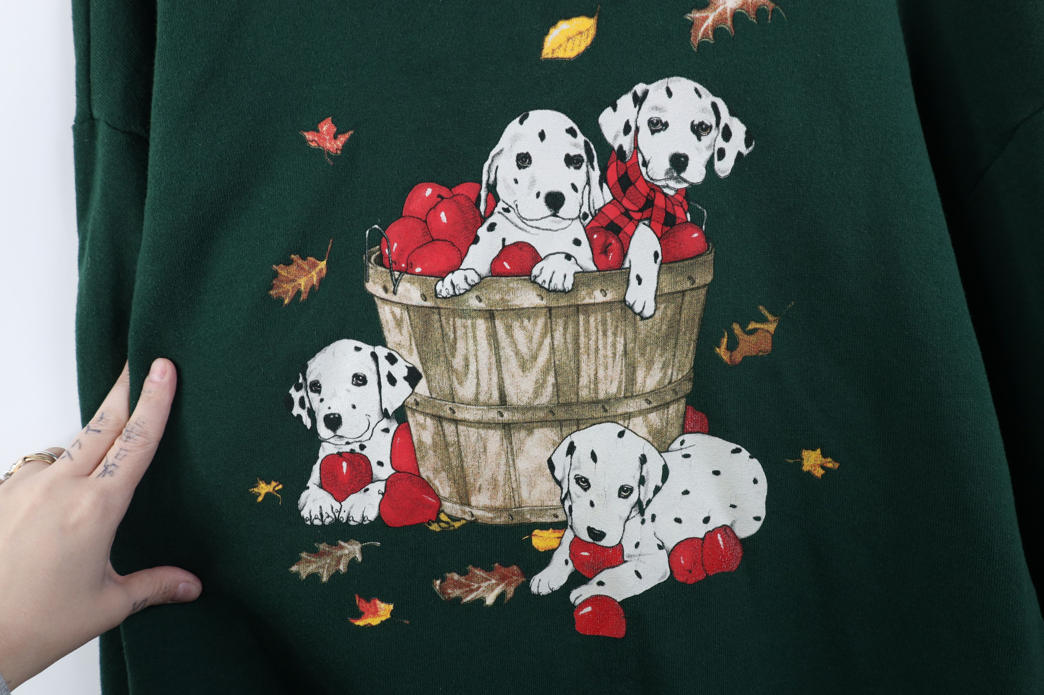 Vintage Vintage 90s Apple Orchard Dalmatian Dog Puppy Sweatshirt Size XL / US 12-14 / IT 48-50 - 4 Thumbnail
