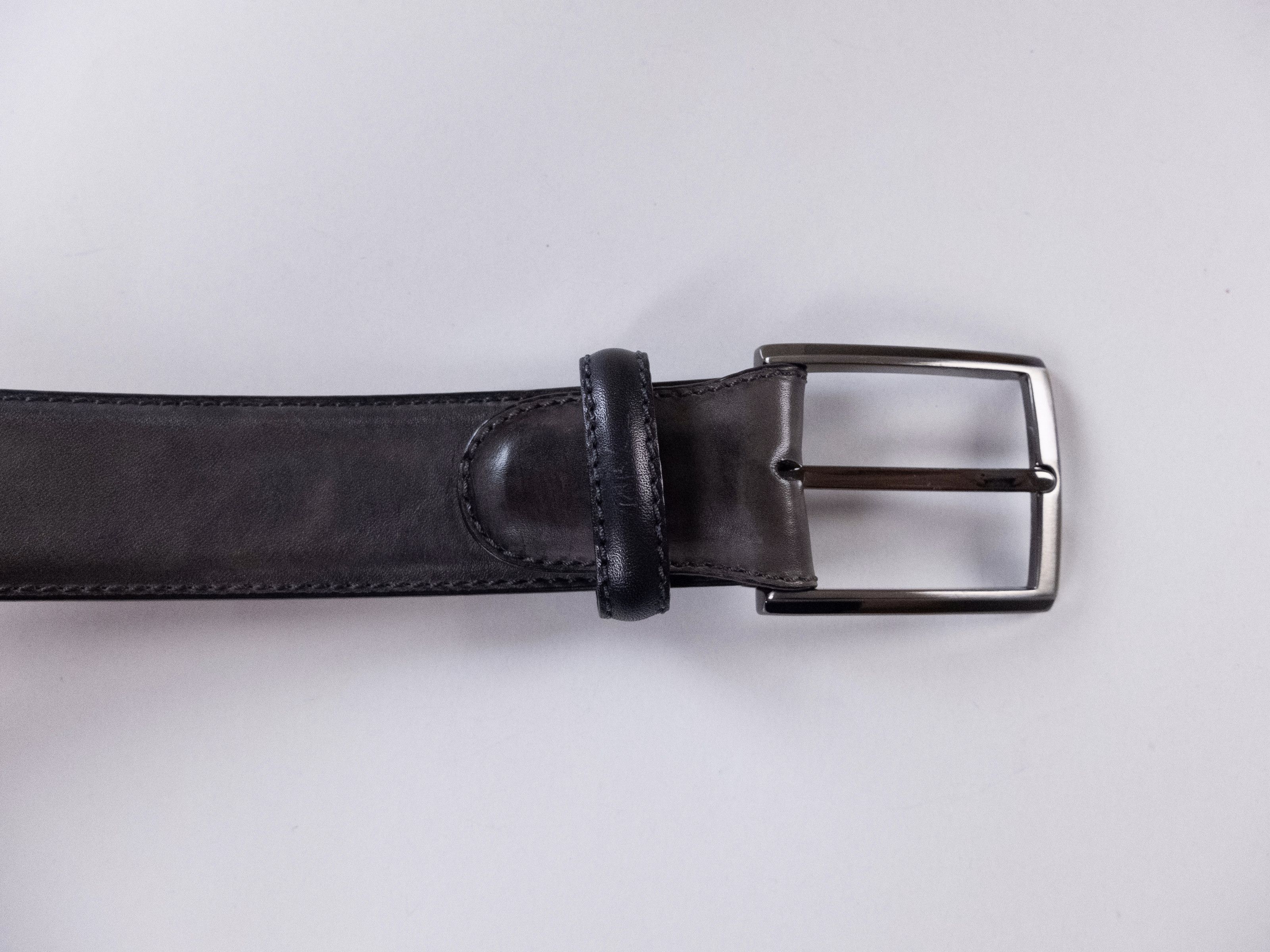 Magnanni MANGANNI gray leather belt Size 105 with defects authentic Size 40 - 2 Thumbnail