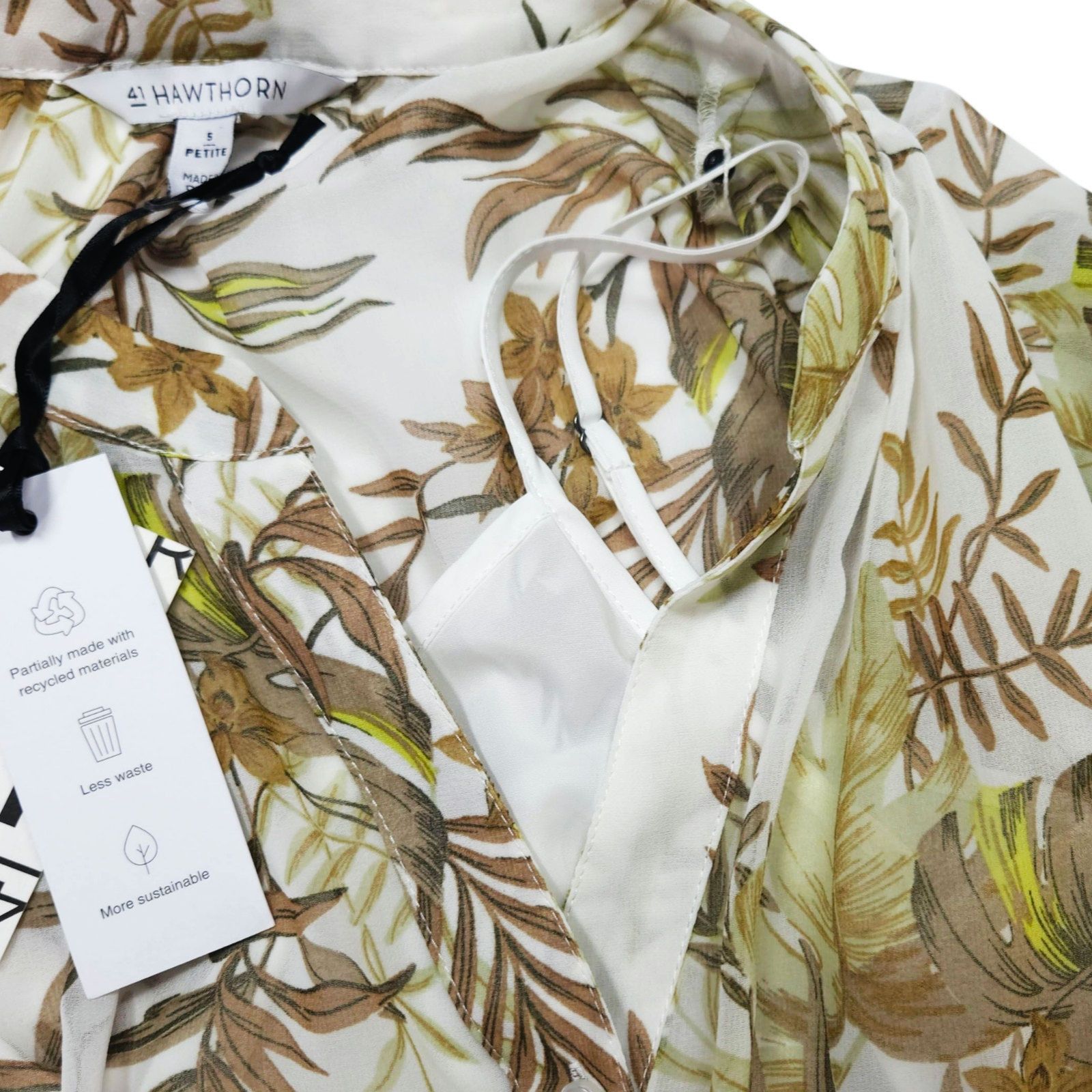 South2 West8 41 Hawthorn Petite Floral Midi Dress Button Ivory Resort 5P Size M / US 6-8 / IT 42-44 - 5 Thumbnail