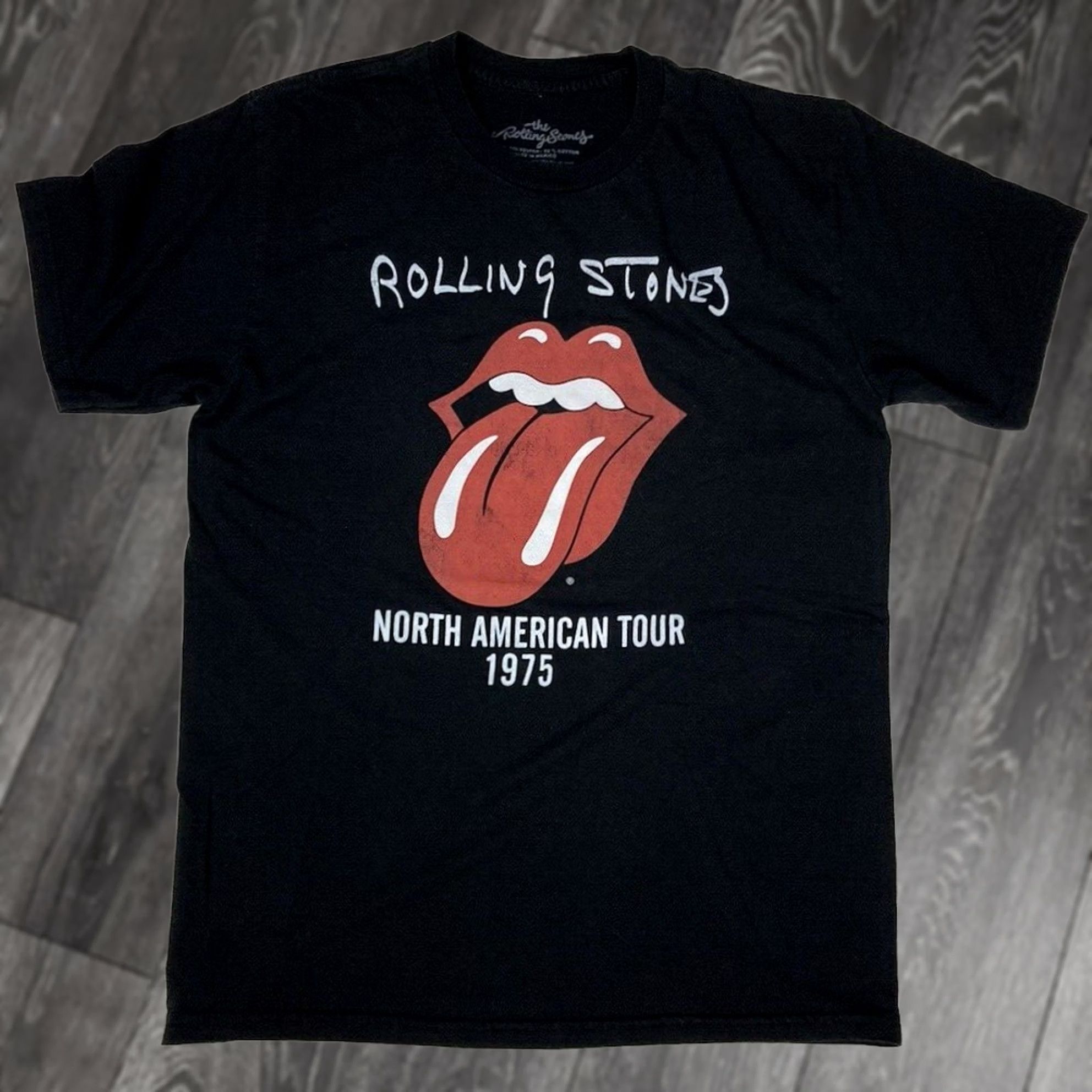 Vintage VINTAGE The Rolling Stones North American Tour 1975 Graphic T-shirt Men Medium Black Logo Music Shirt Mens Size US M / EU 48-50 / 2 - 1 Thumbnail