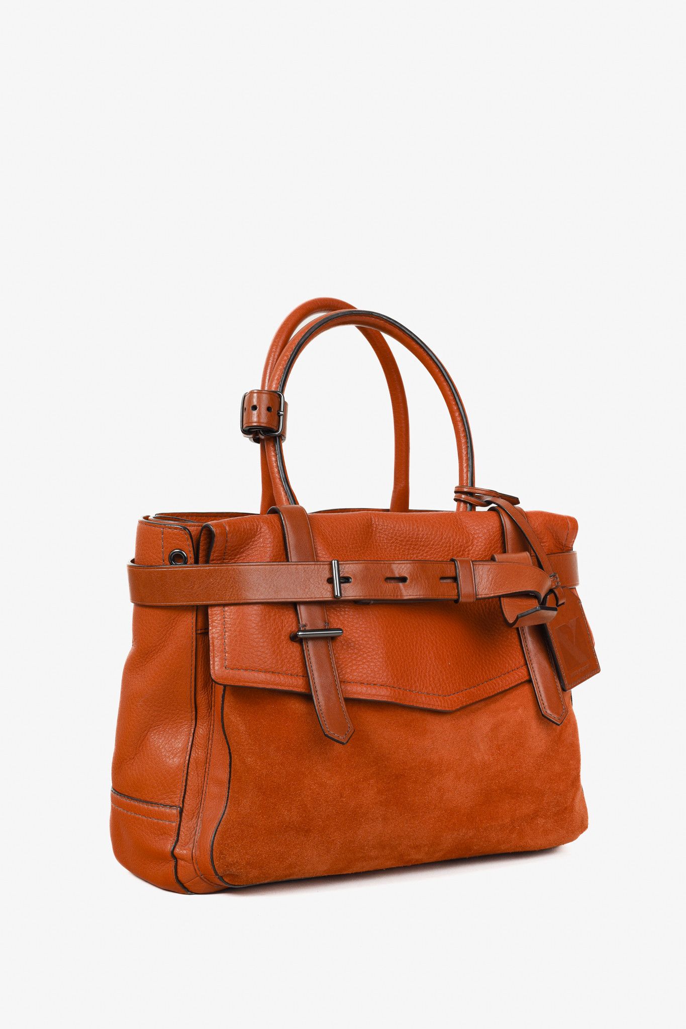 Other Reed Krakoff Orange Leather Suede Belted Tote Bag Size ONE SIZE - 2 Thumbnail