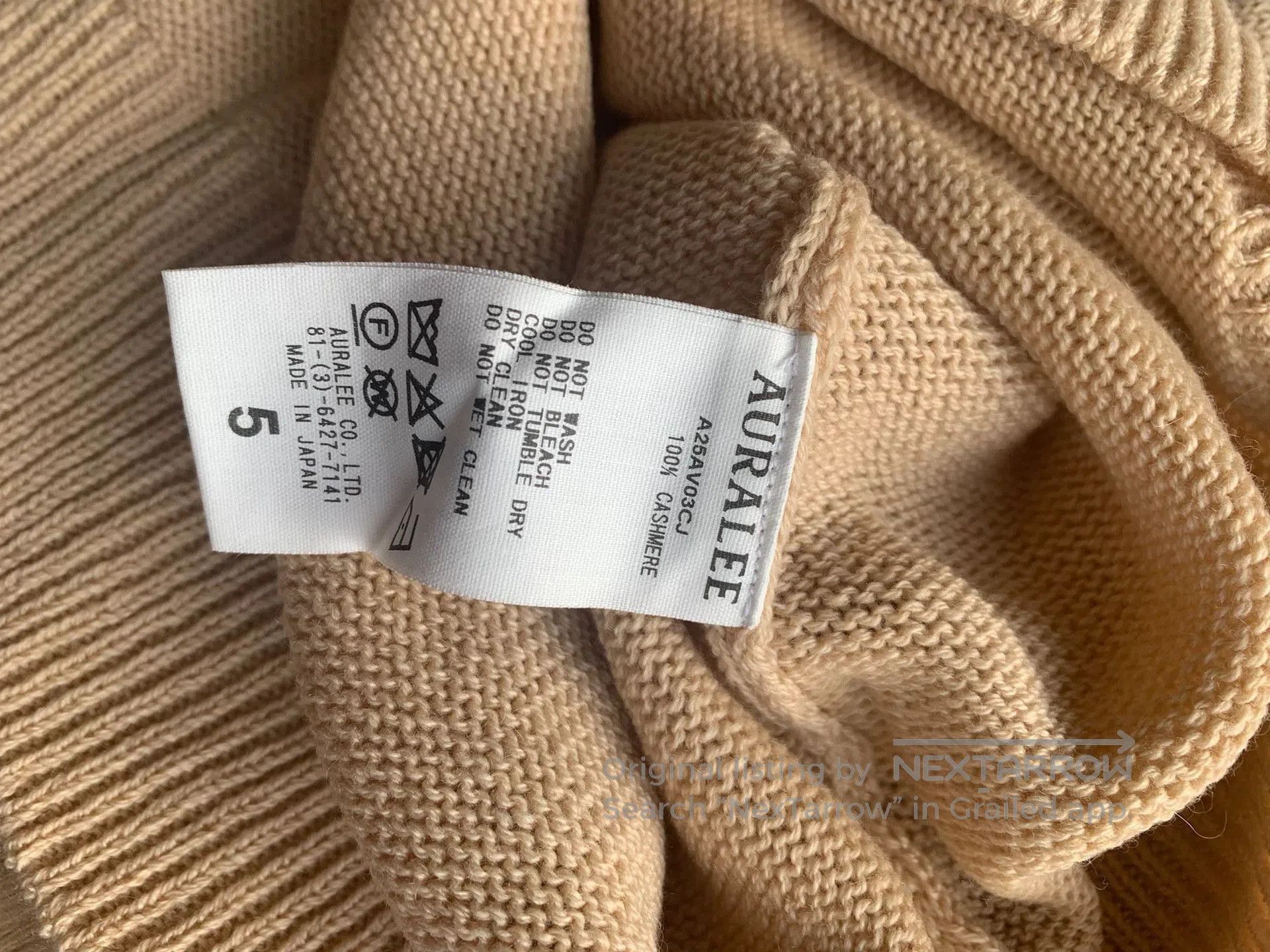 Auralee AURALEE 25AW Knit V-Neck Light Cashmere. Size US XXL / EU 58 / 5 - 4 Thumbnail