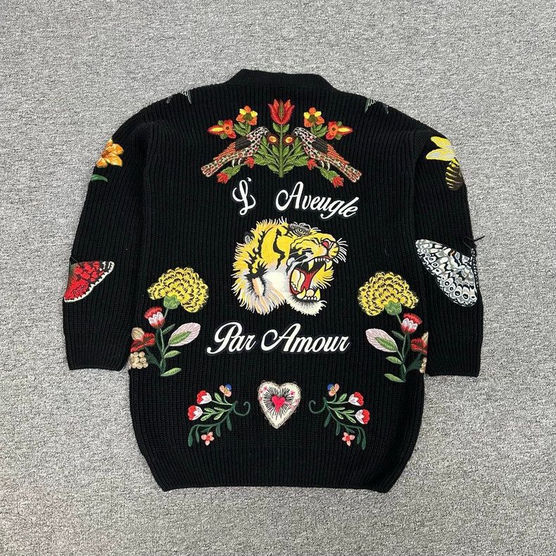 Gucci Gucci Embroidered pearl buckle knitted cardigan jacket 2502 Size US S / EU 44-46 / 1 - 3 Thumbnail