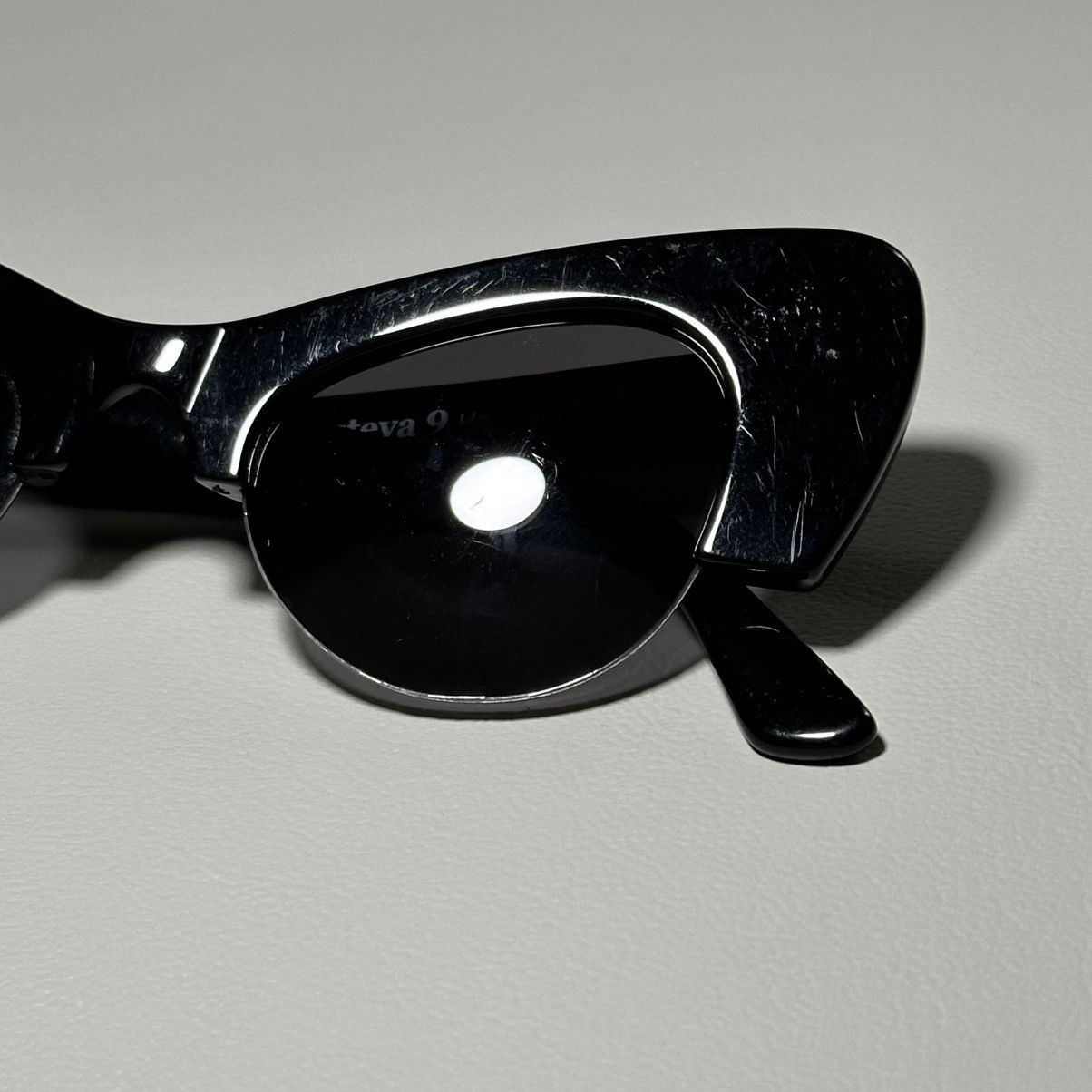 Illesteva Illesteva 9 Emma Half-Rim Cat-Eye Black Sunglasses Size ONE SIZE - 7 Thumbnail