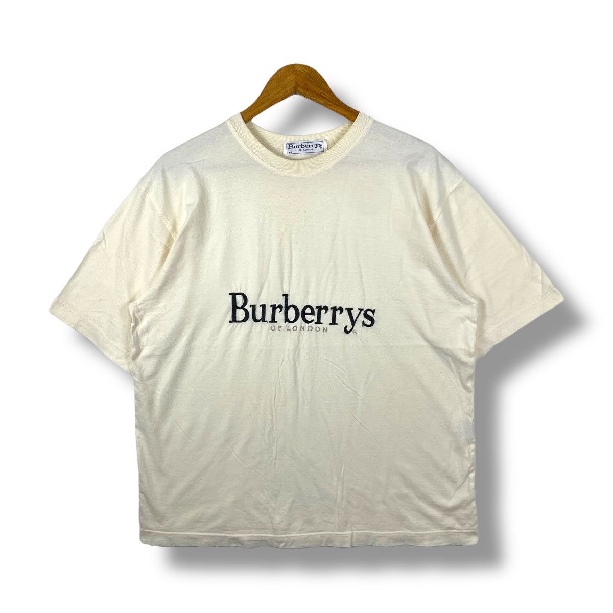 Burberry Vintage 90's BURBERRYS OF LONDON Embroidery Logo Tee Shirt Size US M / EU 48-50 / 2 - 1 Thumbnail