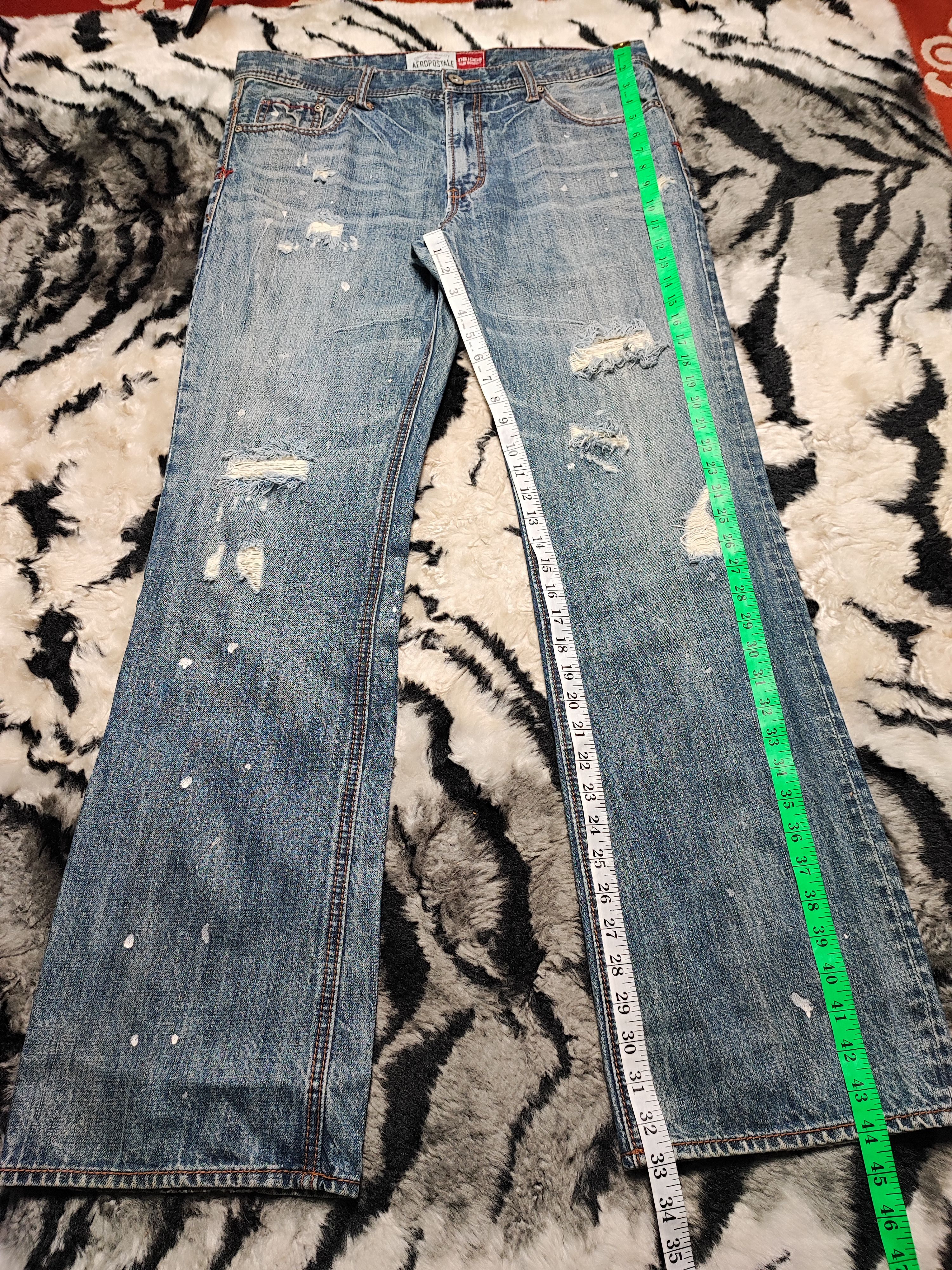 Aeropostale × Vintage Crazy Vintage Y2K/2000s Baggy Grunge Distressed Flared Jeans Size US 36 / EU 52 - 3 Thumbnail